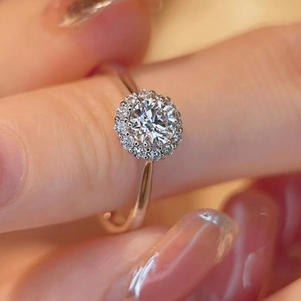 1 Carat 925 Sterling Silver Moissanite Flower Ring