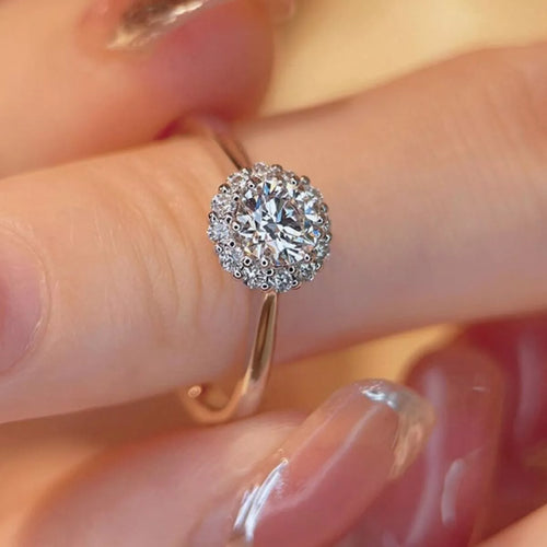 1 Carat 925 Sterling Silver Moissanite Flower Ring