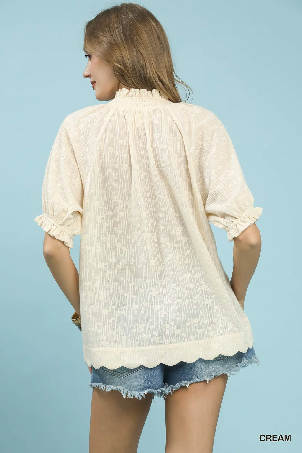 Umgee Textured Pintuck Blouse