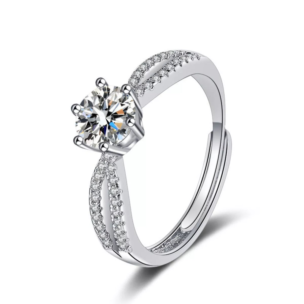 1 Carat Moissanite 925 Sterling Silver Ring