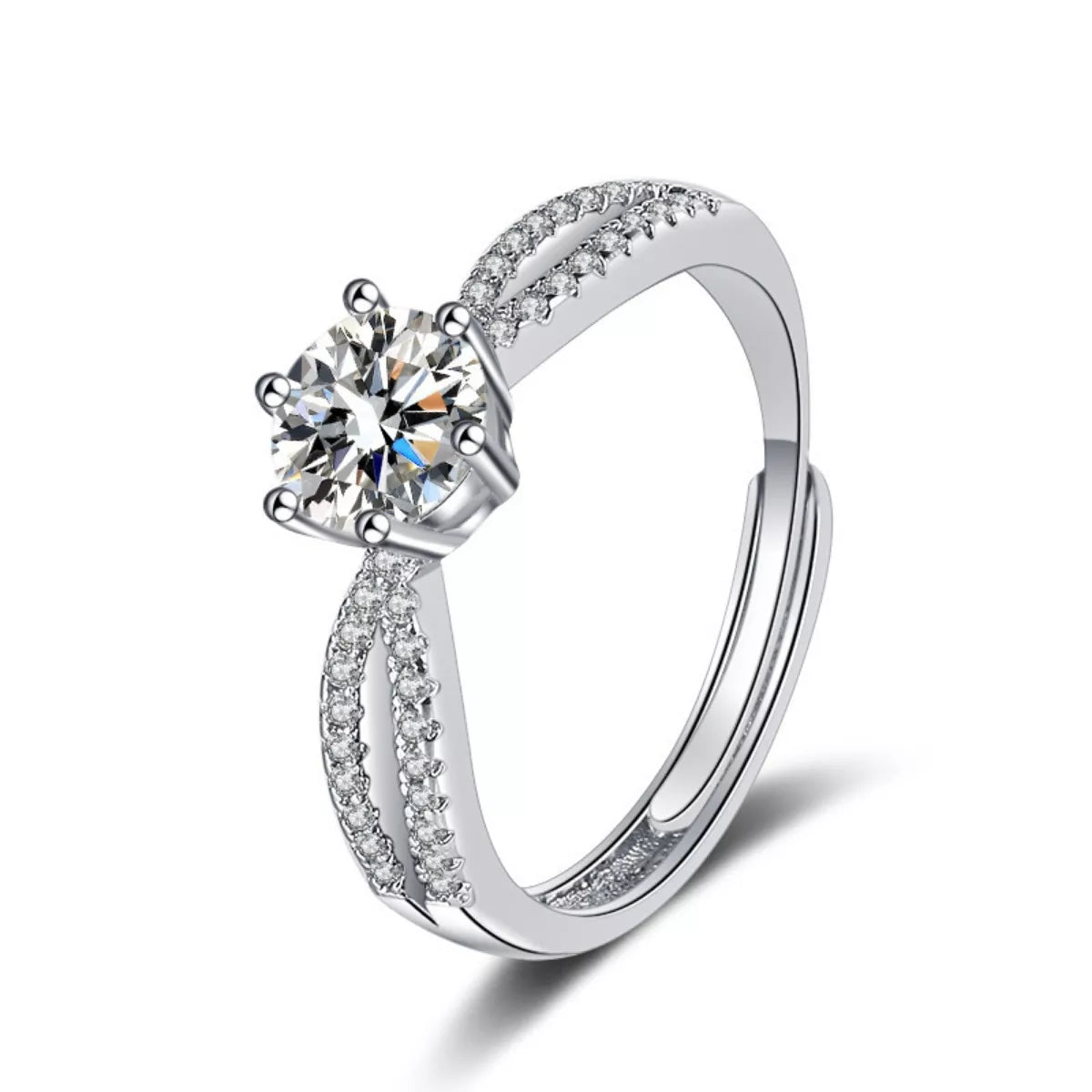 1 Carat Moissanite 925 Sterling Silver Ring