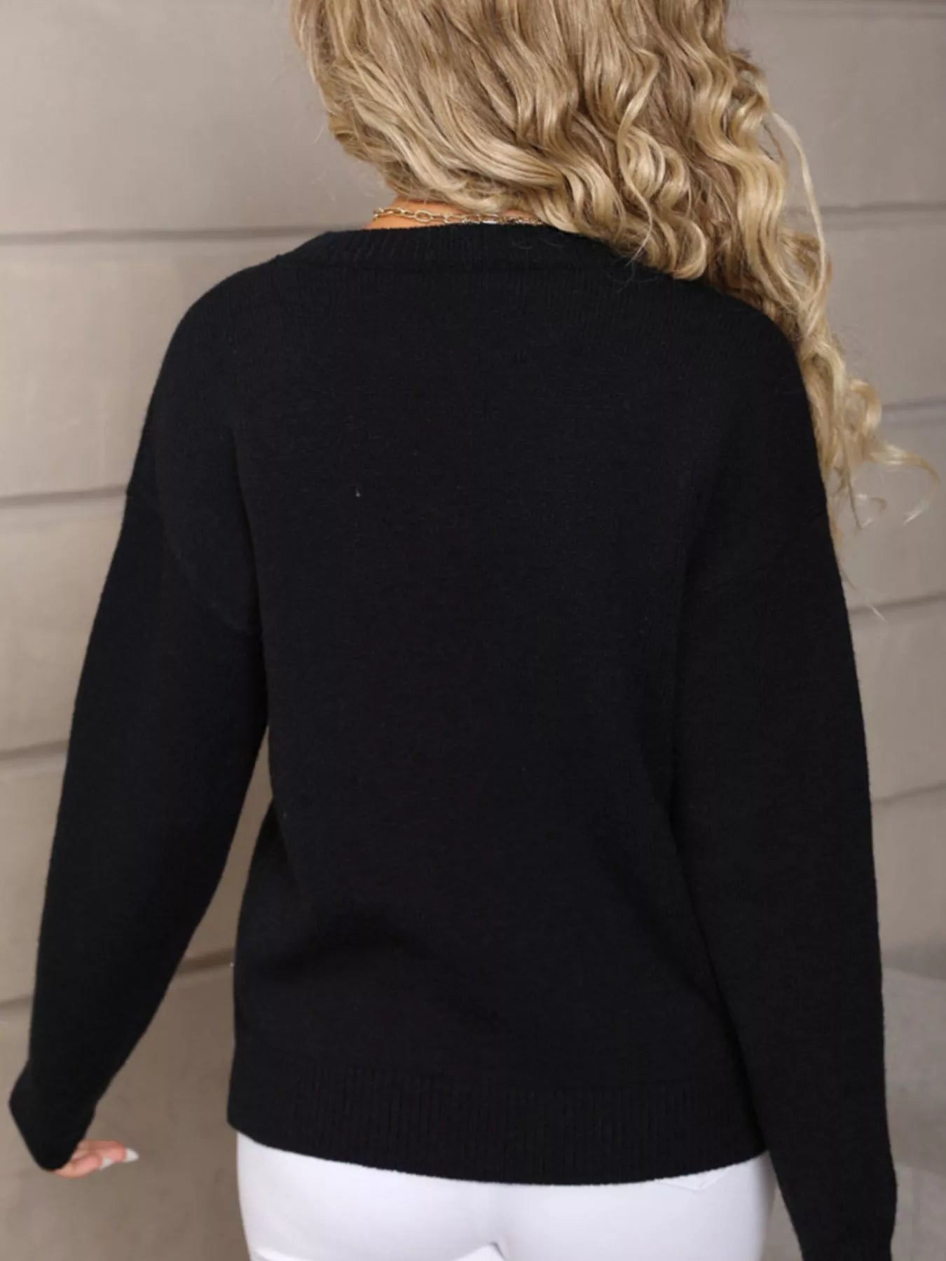 Valentine's Day Heart Pattern Long Sleeve Sweater