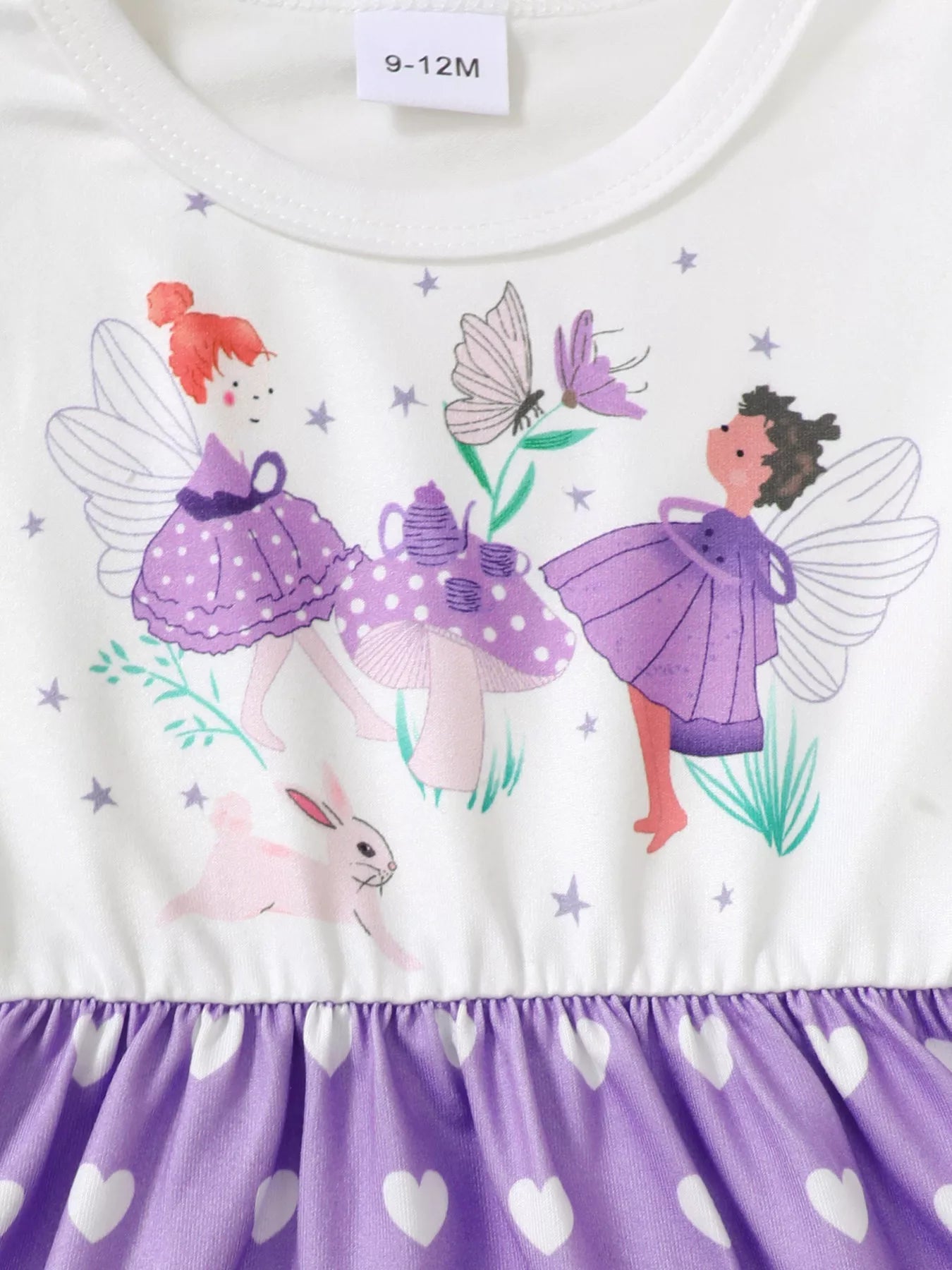 3-Piece Children's Printed Ruffle Sleeve Baby Dress