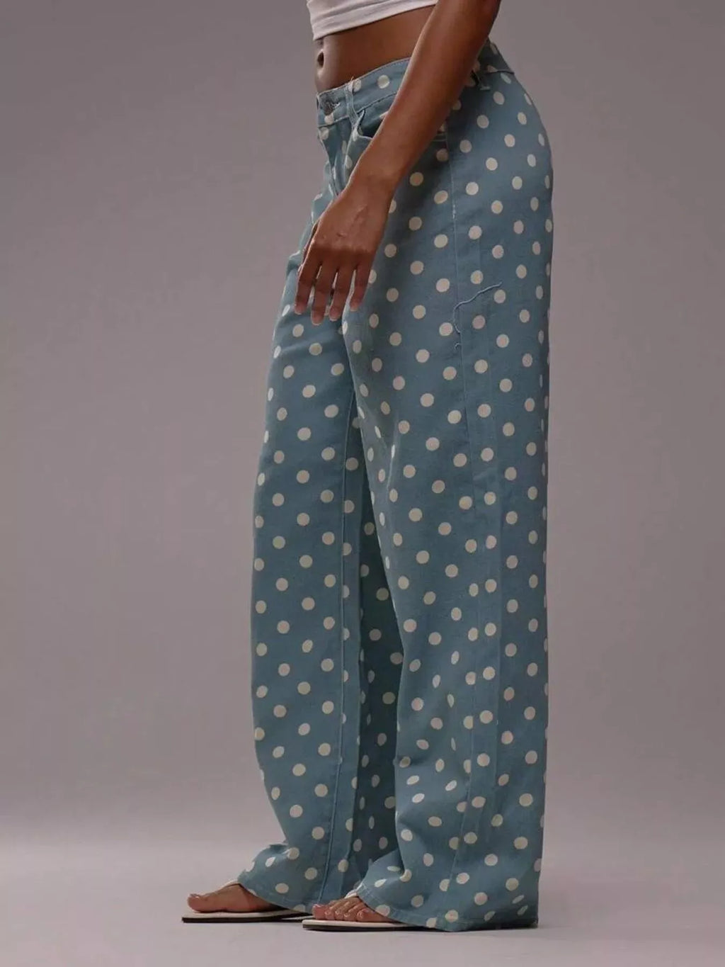 Polka Dot Wide Leg Jeans