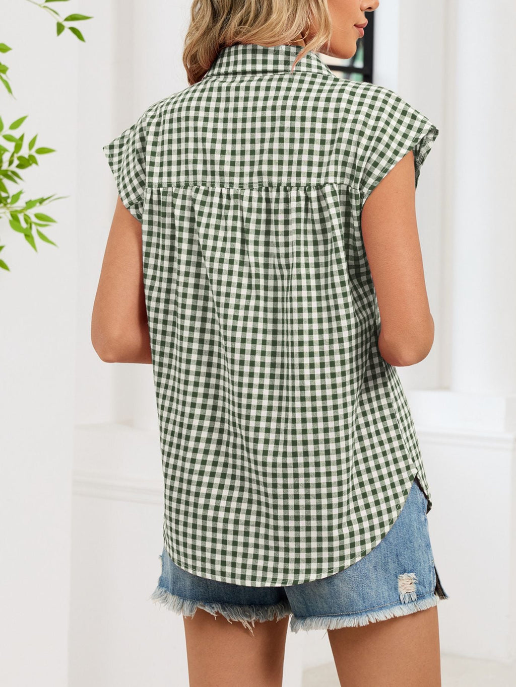 Gingham Button-Down Shirt