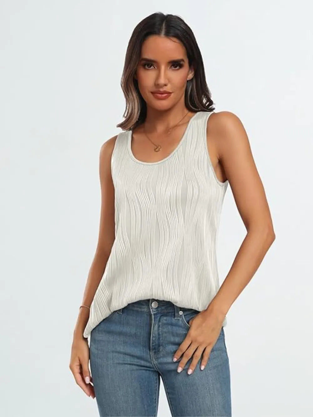 Round Neck Wide Strap Tank