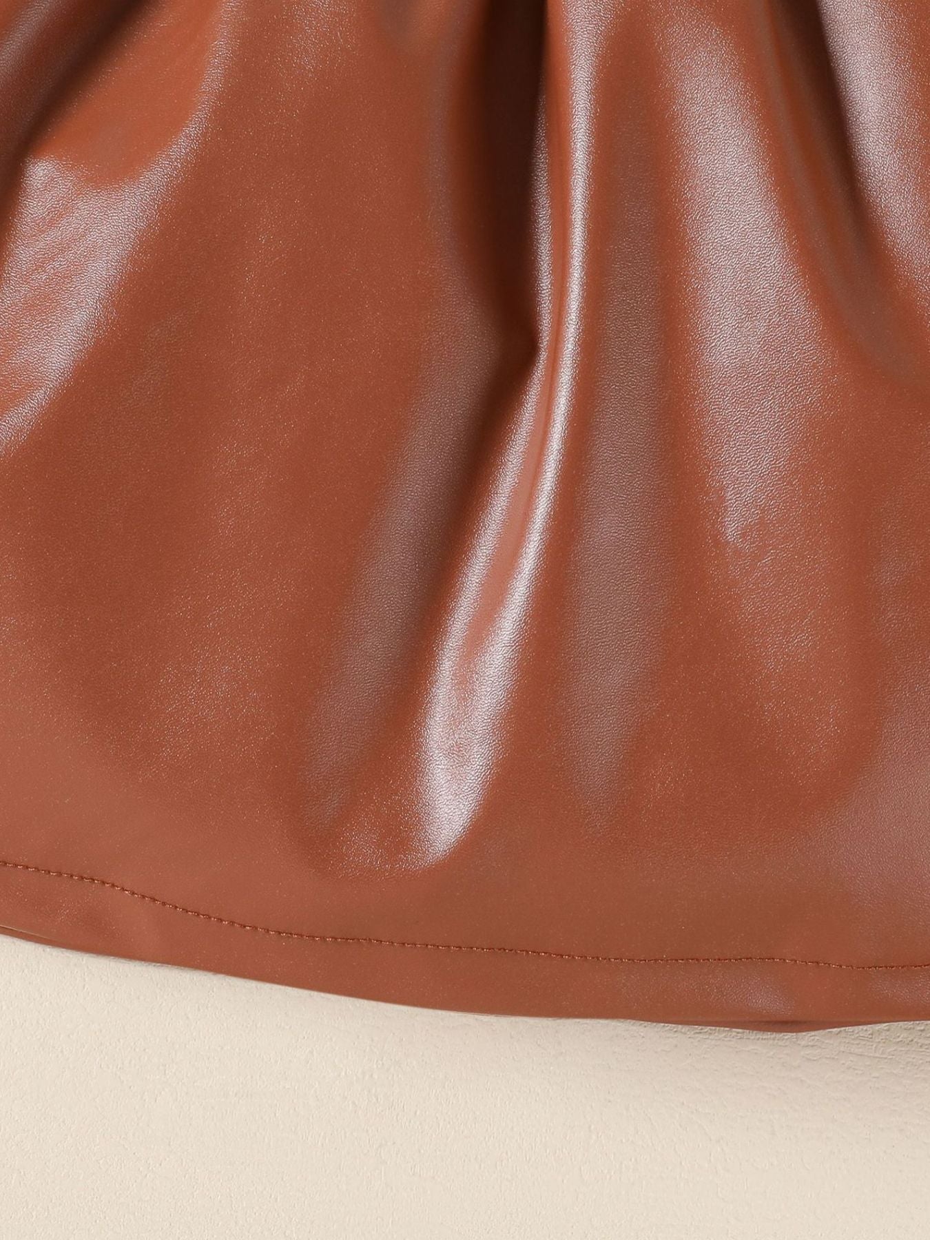 Children's Ruffled Faux Leather Top and Skirt Set
