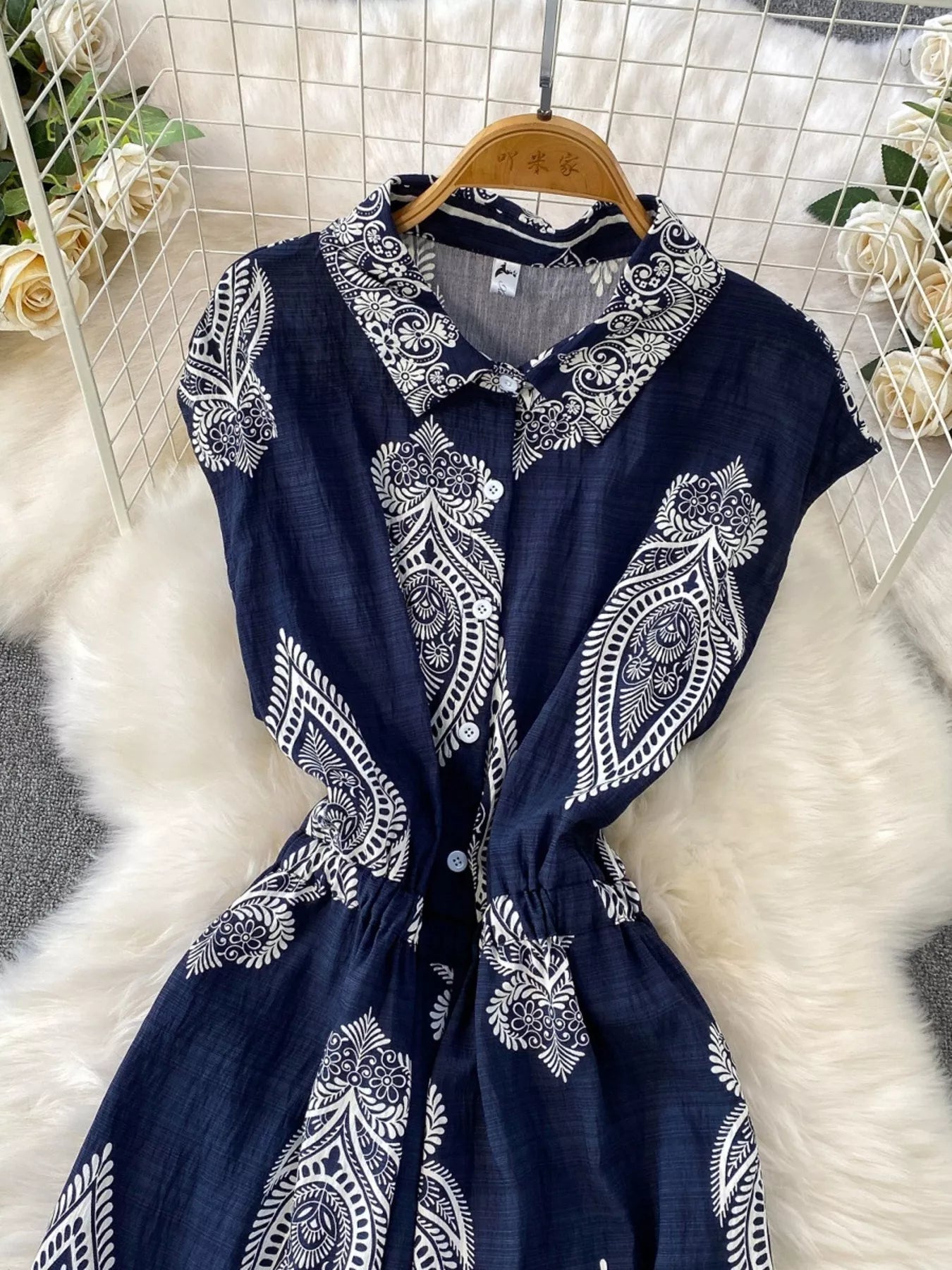 Button Front Wide Leg Jumpsuit
