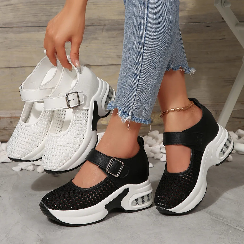Breathable Mesh Platform Sneakers