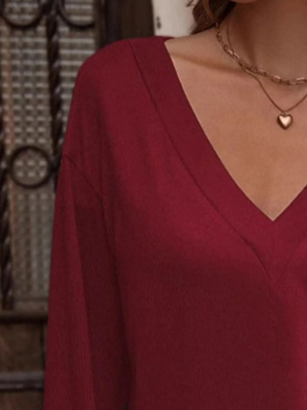 V-Neck Long Sleeve T-Shirt