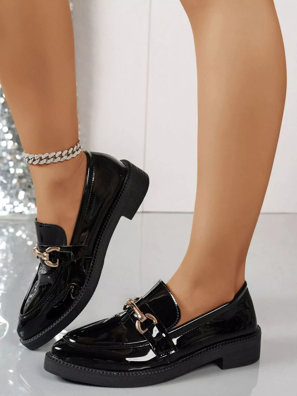 Point Toe Block Heels Loafers