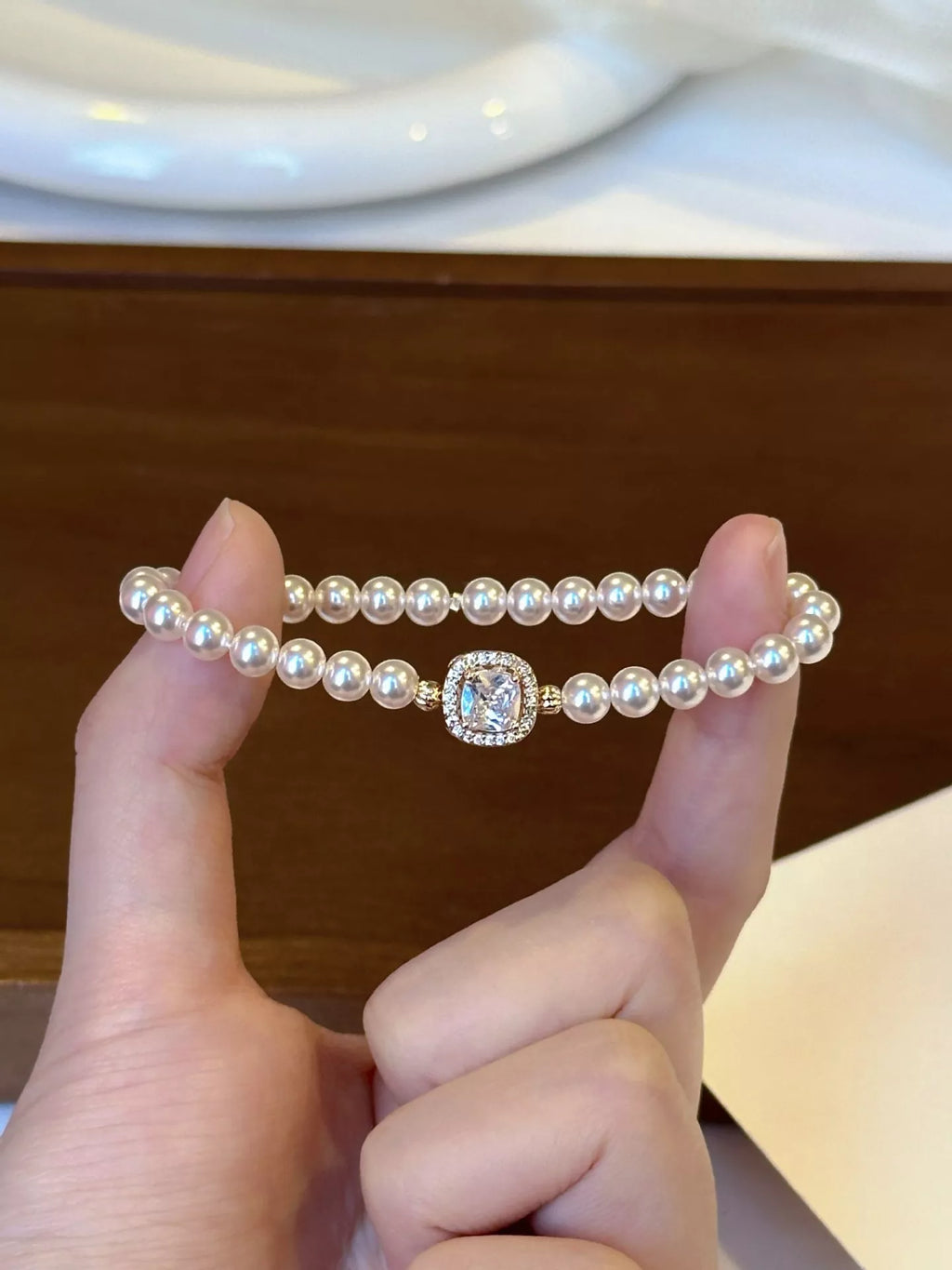 18K Gold-Plated Pearl Bracelet