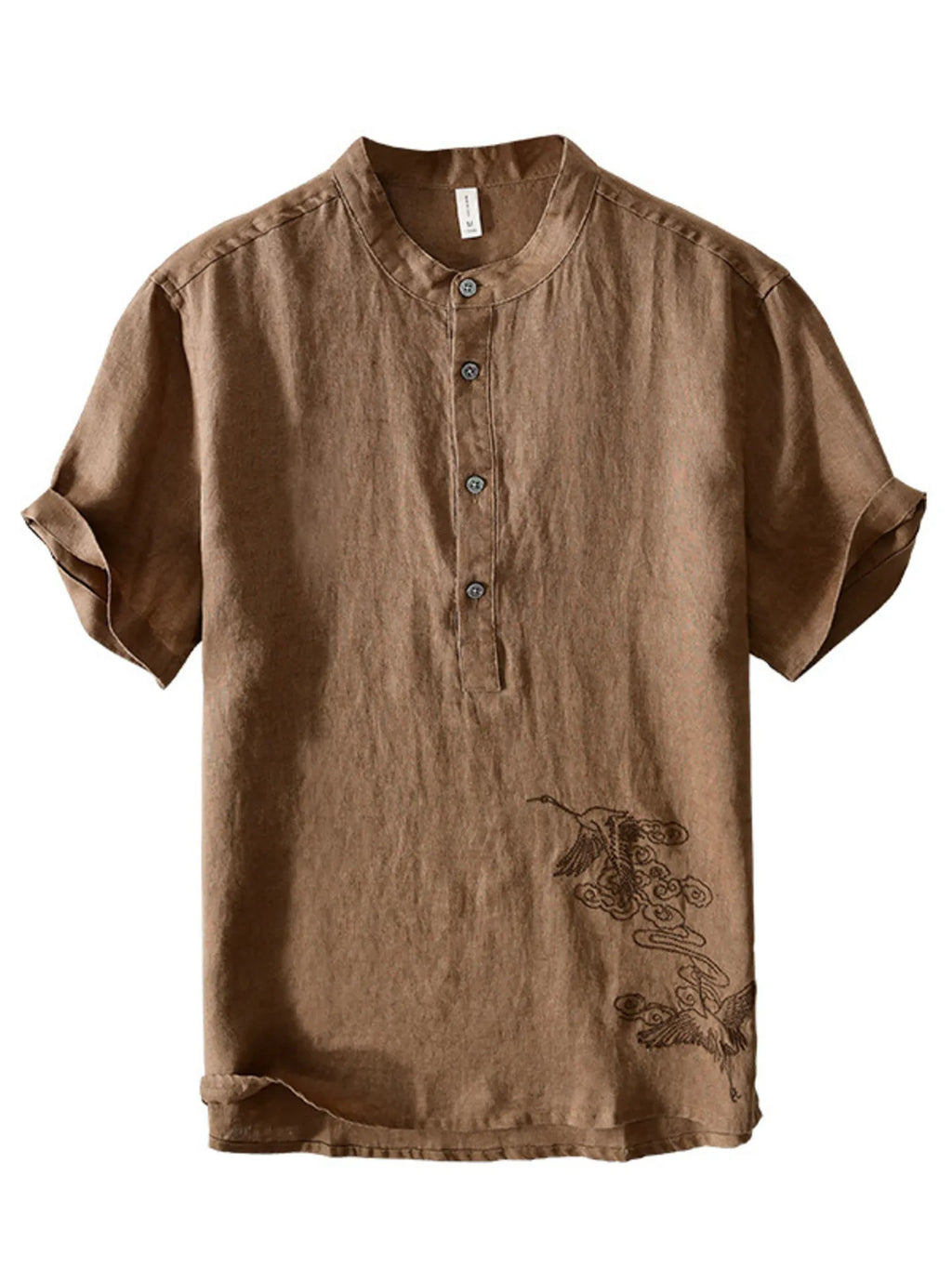 Men's Plus Size Button Detail Short Sleeve Blouse