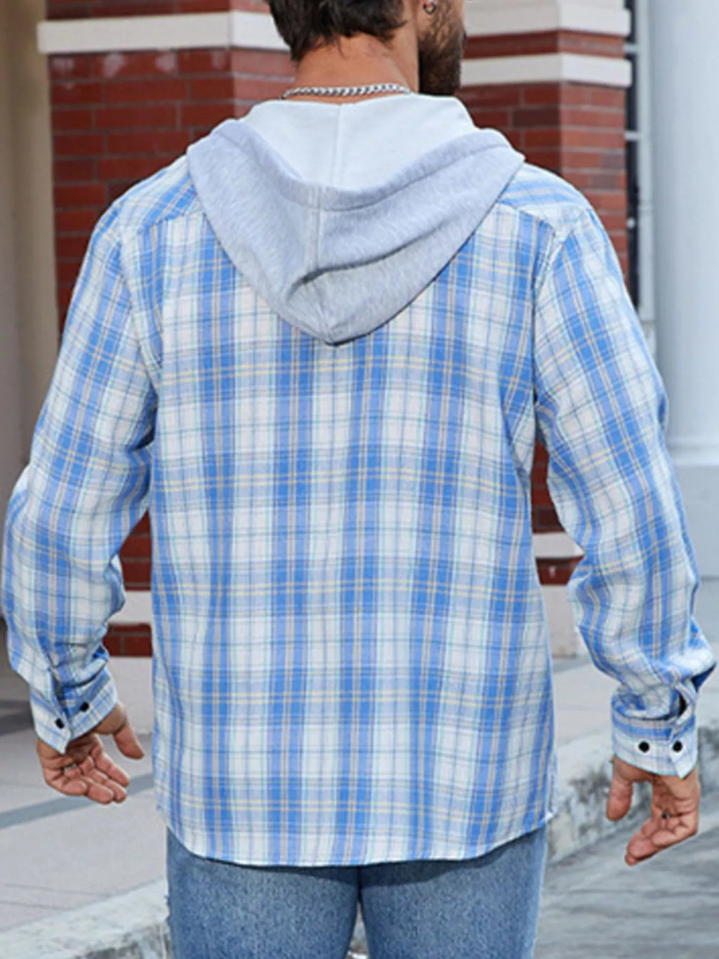 Men's Casual Plaid Long Sleeve Shirt