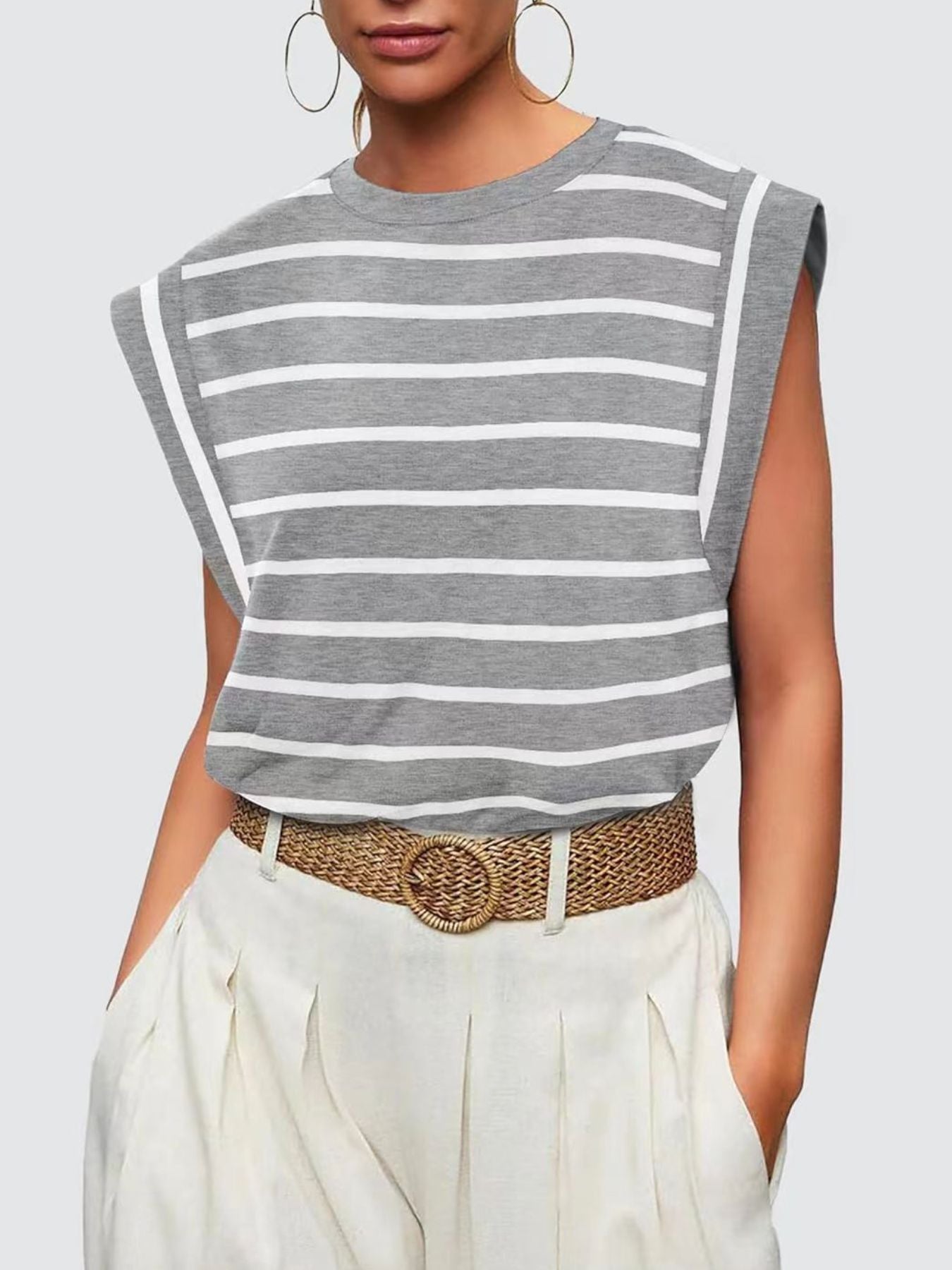 Striped Round Neck Tank