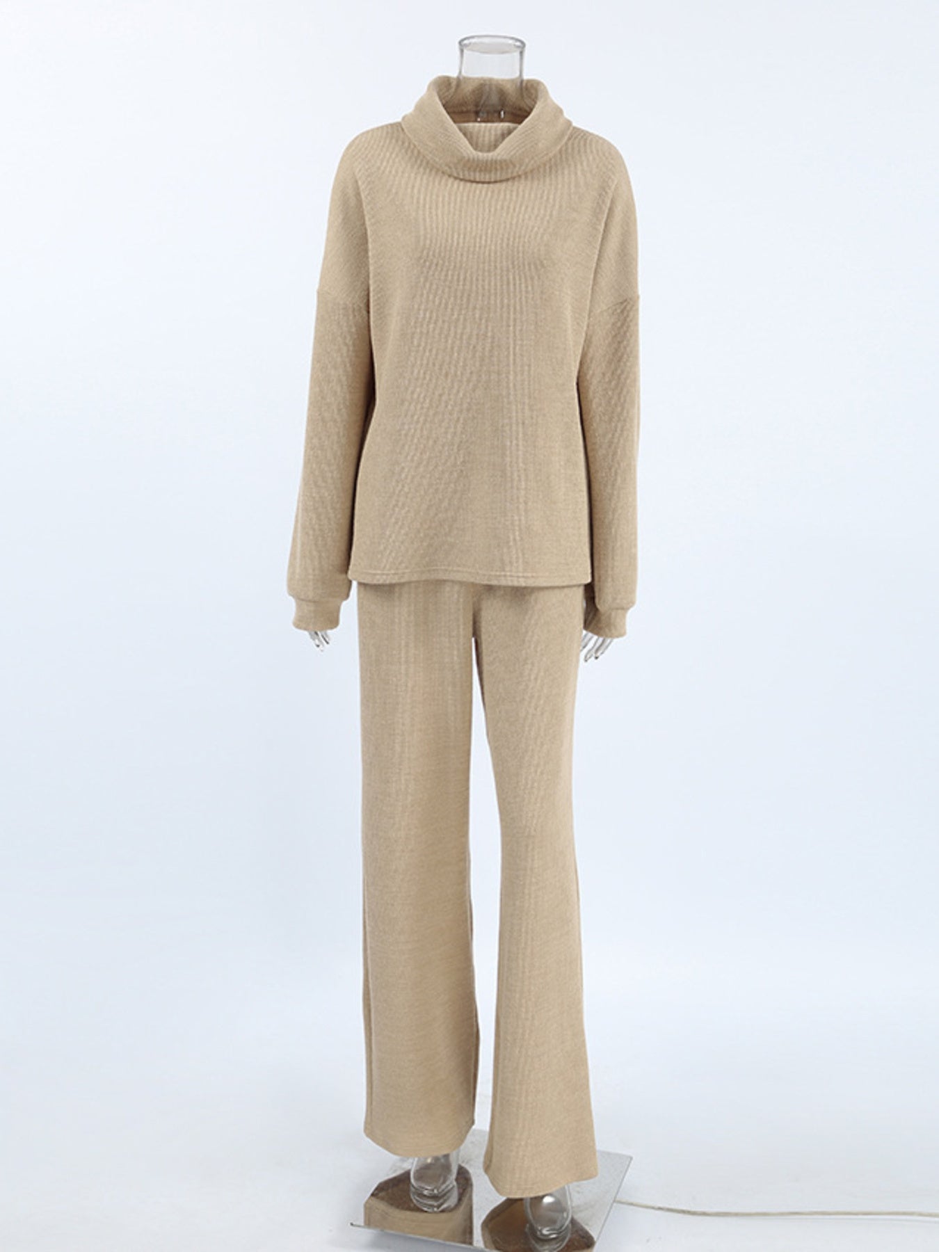 Turtleneck Long Sleeve Top and Pants Set