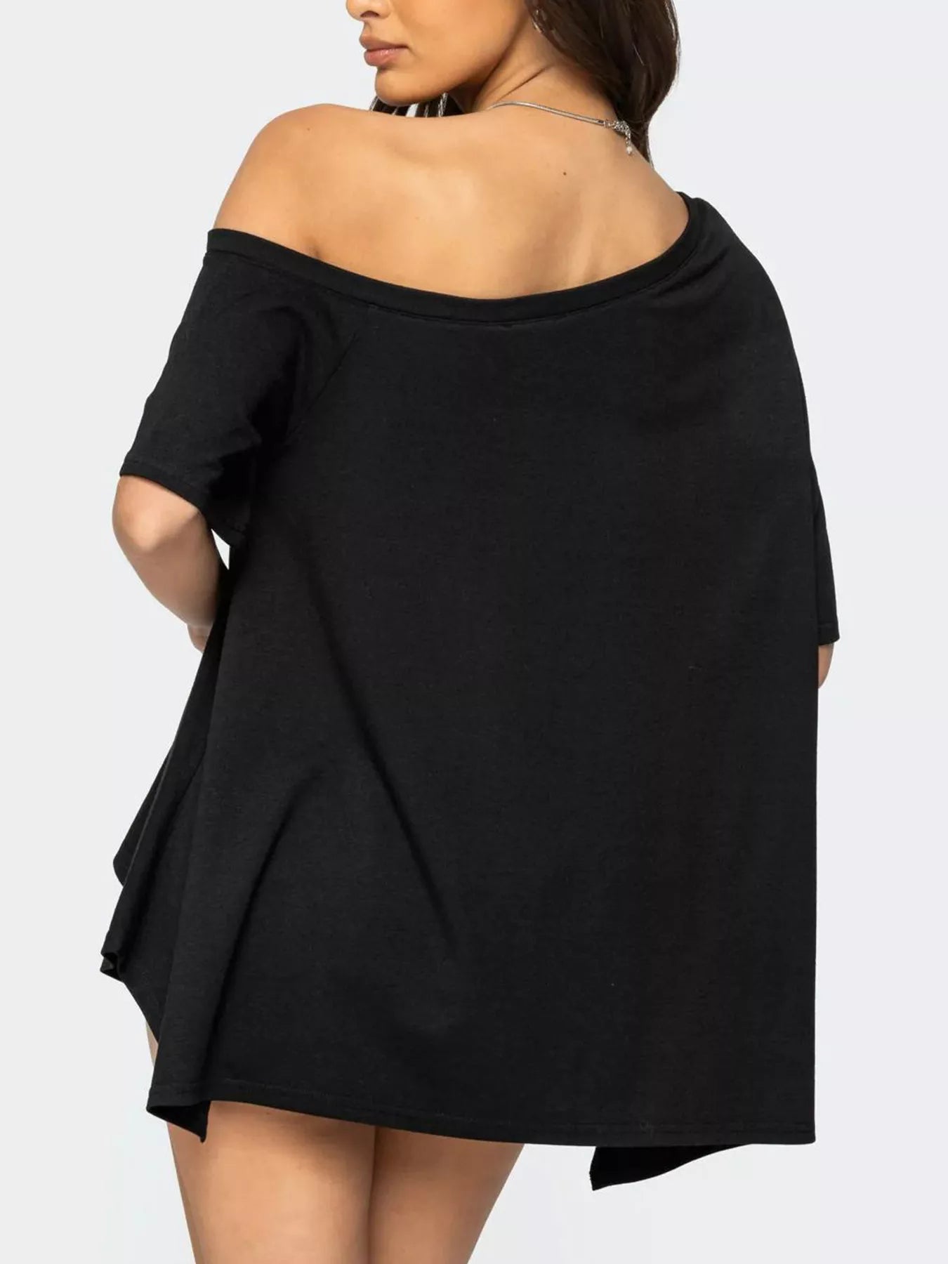 One Shoulder Asymmetrical Hem T-Shirt