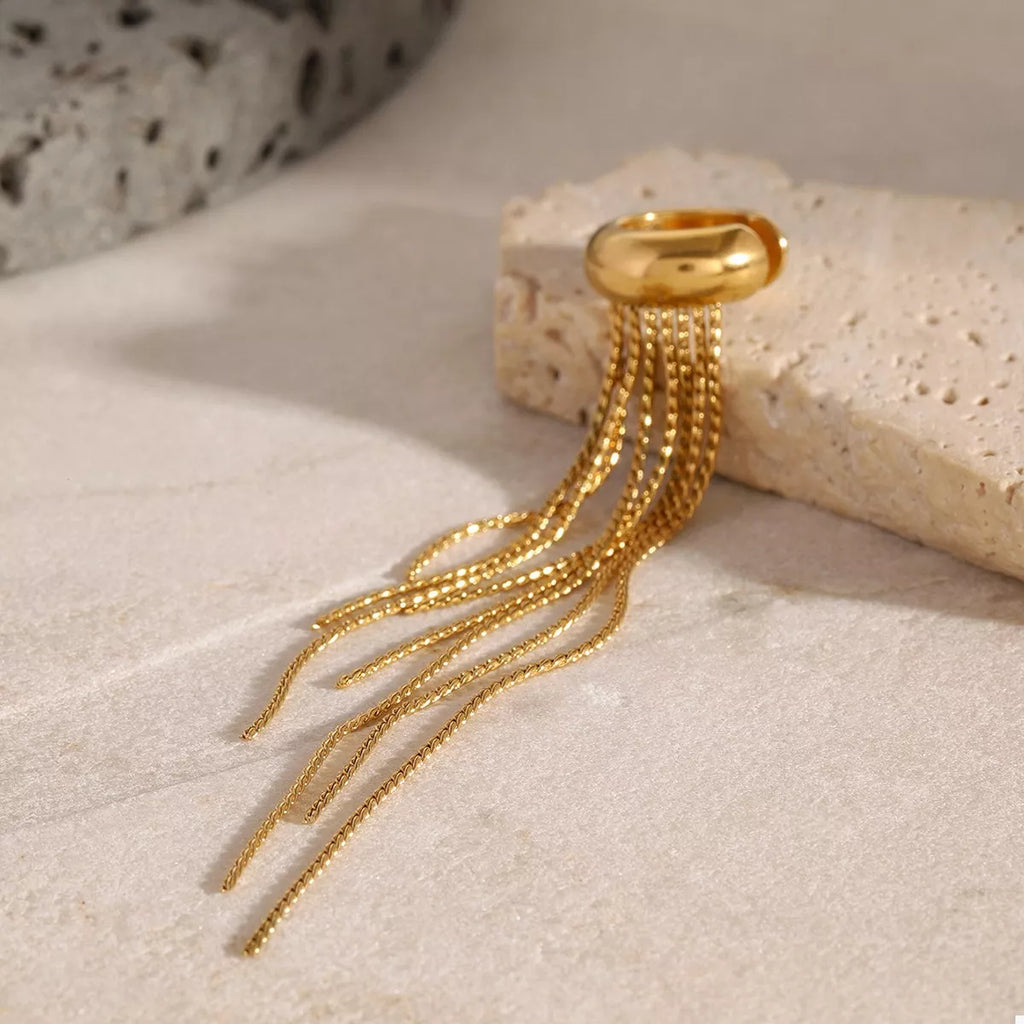 18K Gold-Plated Chain Fringe Earrings