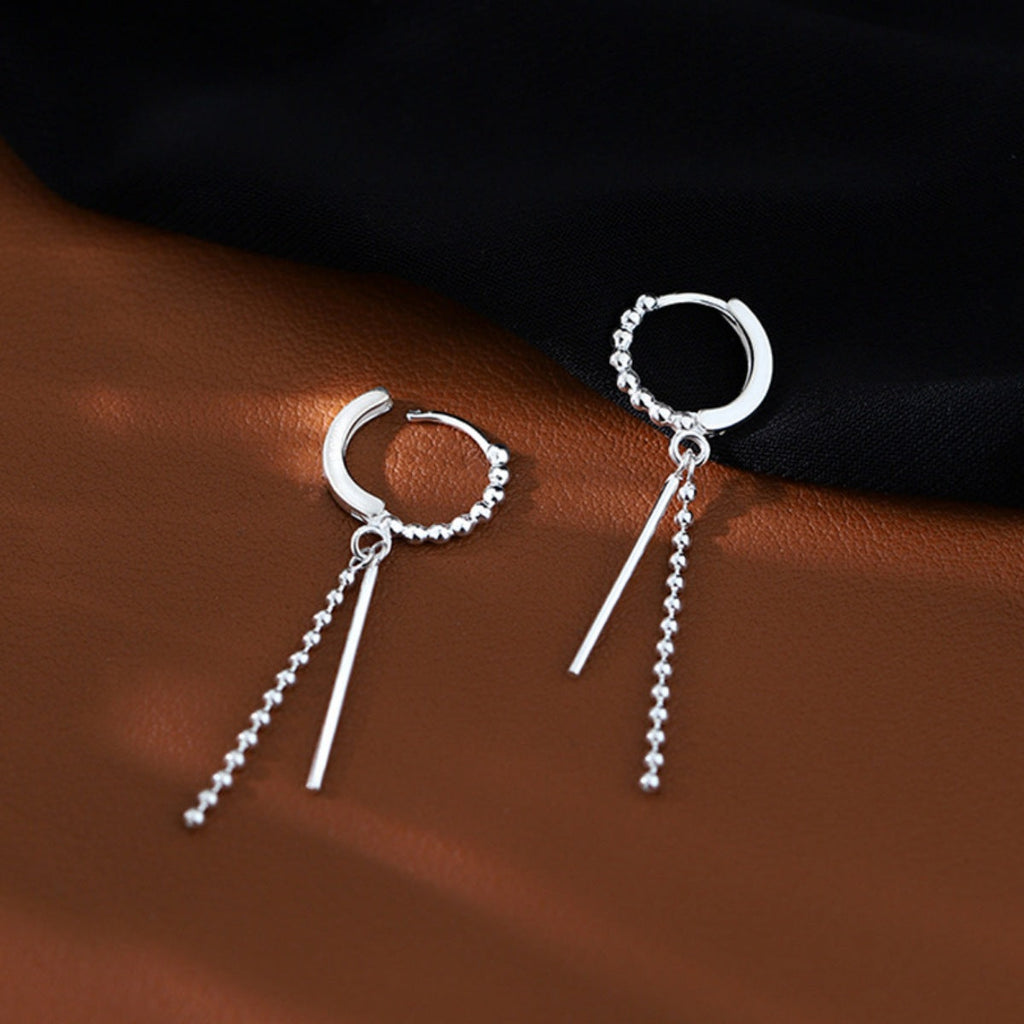 925 Sterling Silver Hoop Drop Earrings
