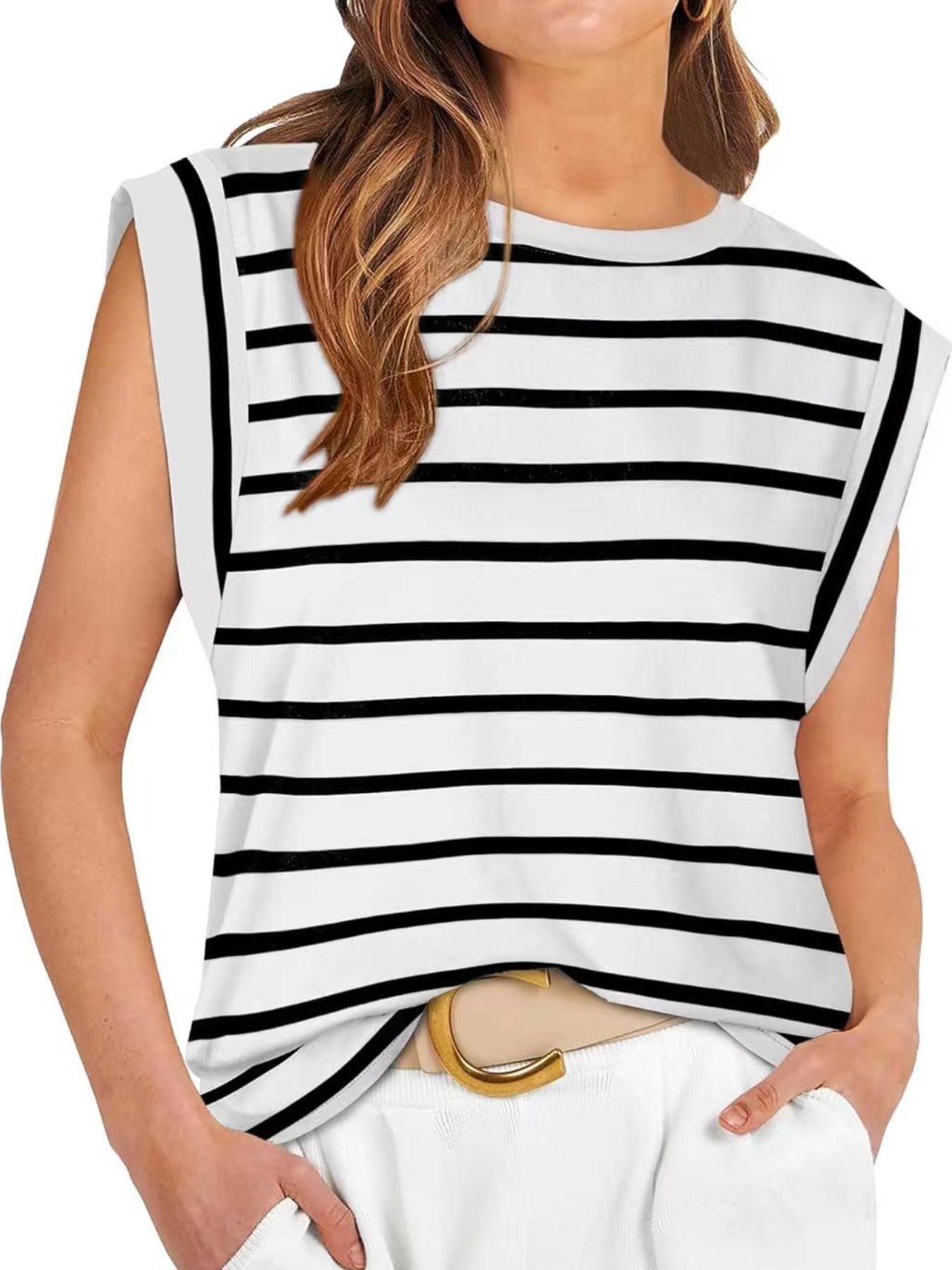 Striped Round Neck Tank