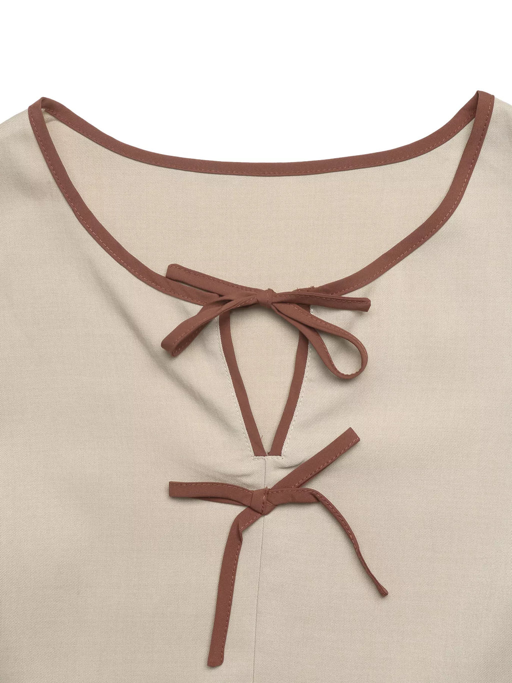 Bow Front Ruffle Hem Blouse
