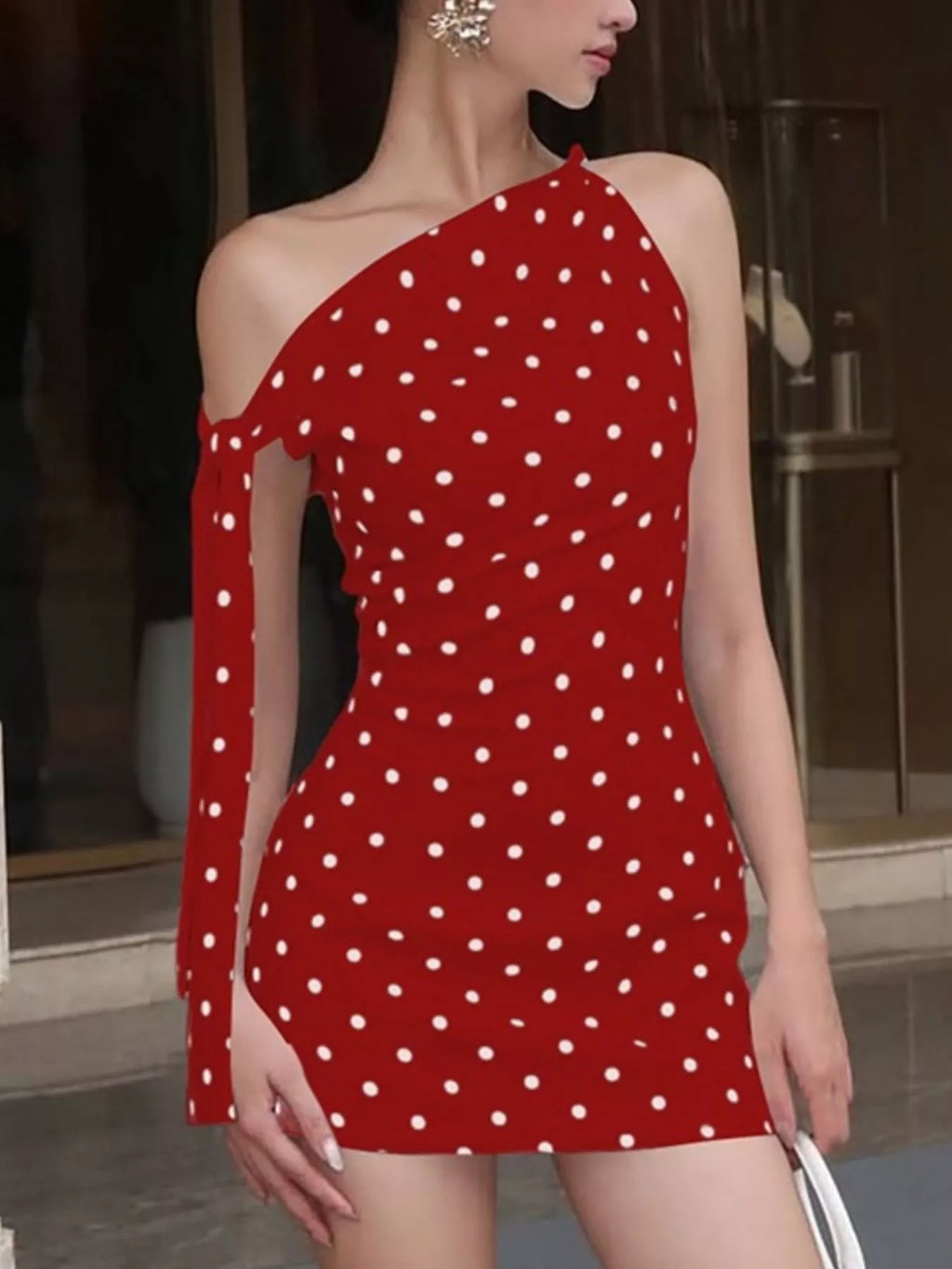 Polka Dot Sleeveless Mini Dress with Bow Accents