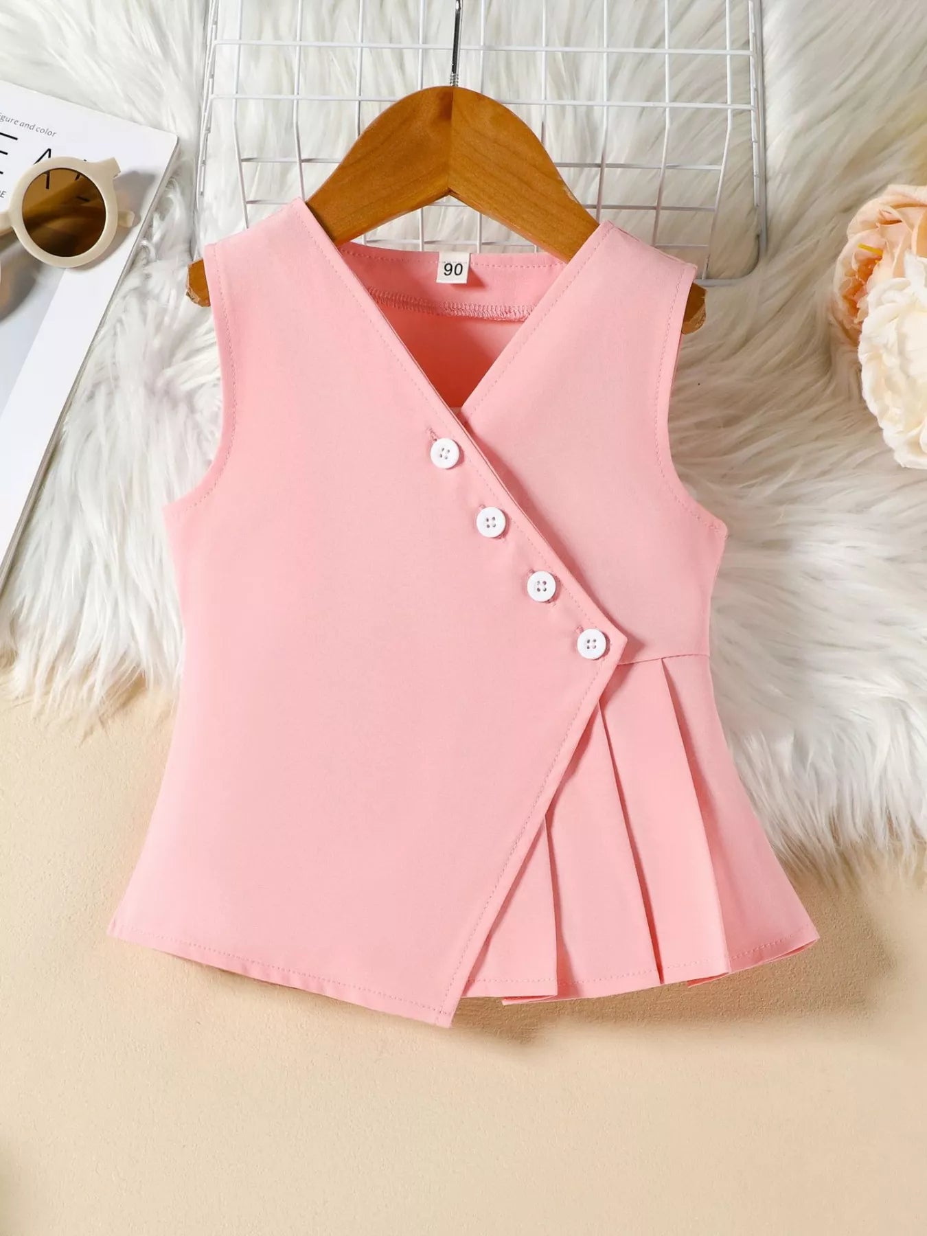 Children's Sleeveless Top and Wide Leg Pants Set