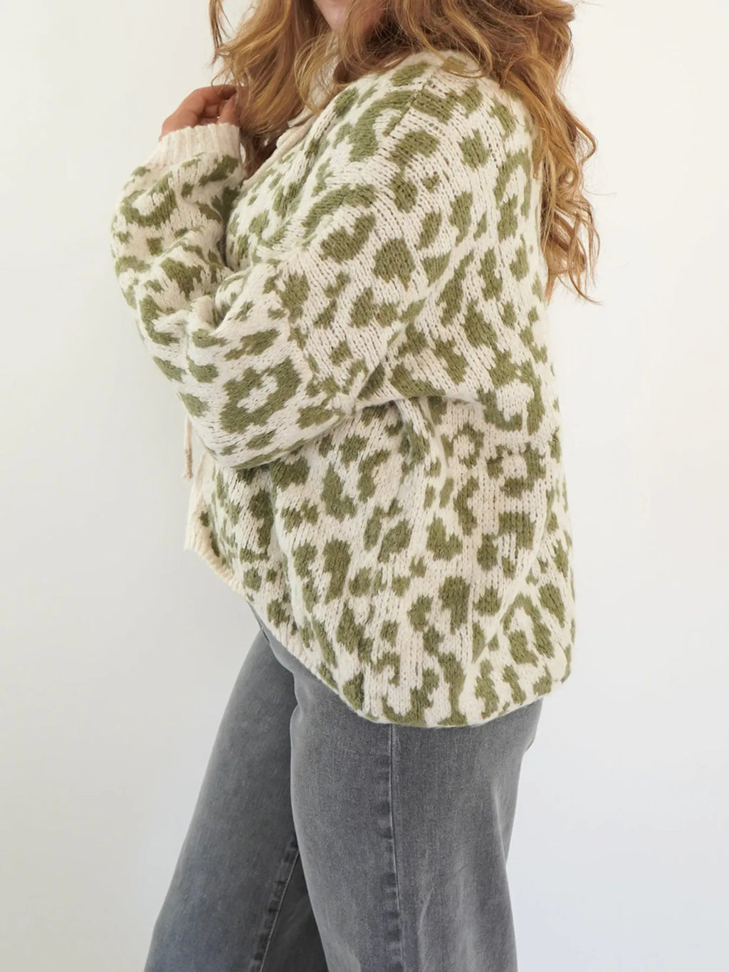 Leopard Tie Front Cardigan