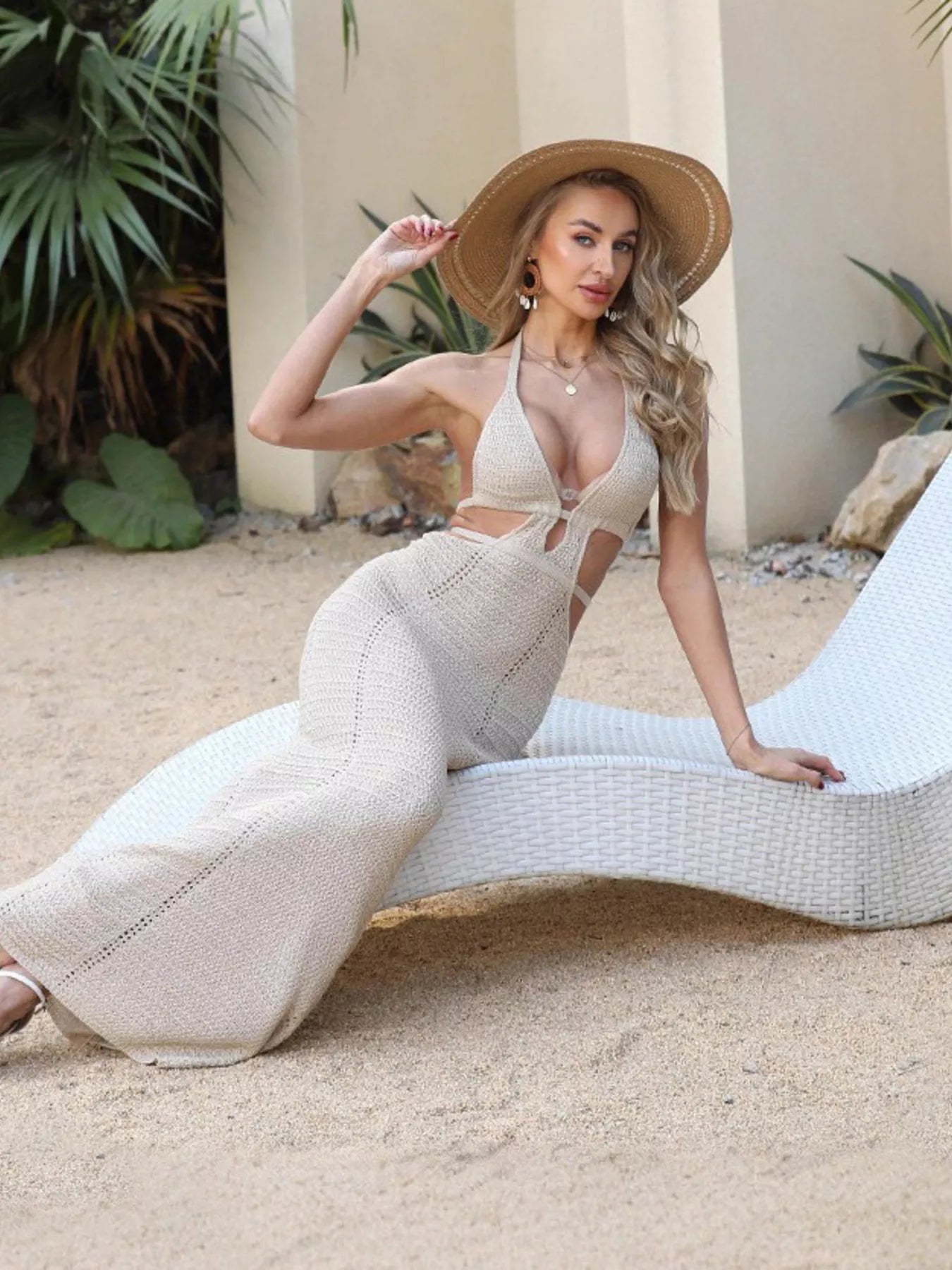 Cutout Halter Neck Maxi Dress