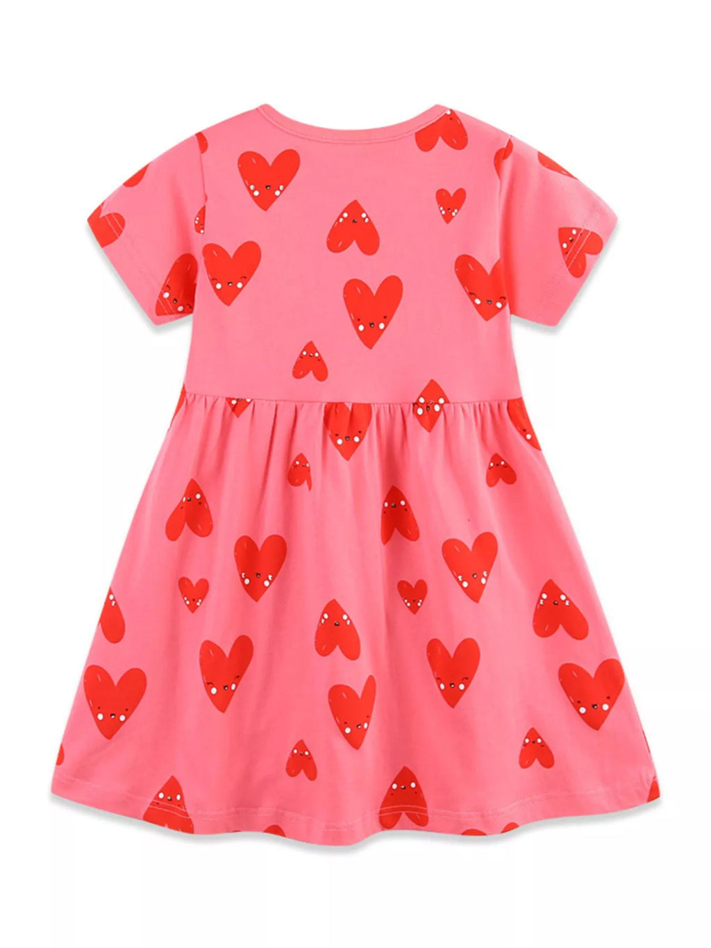 Children's Heart Print Pocket Detail Casual Dress