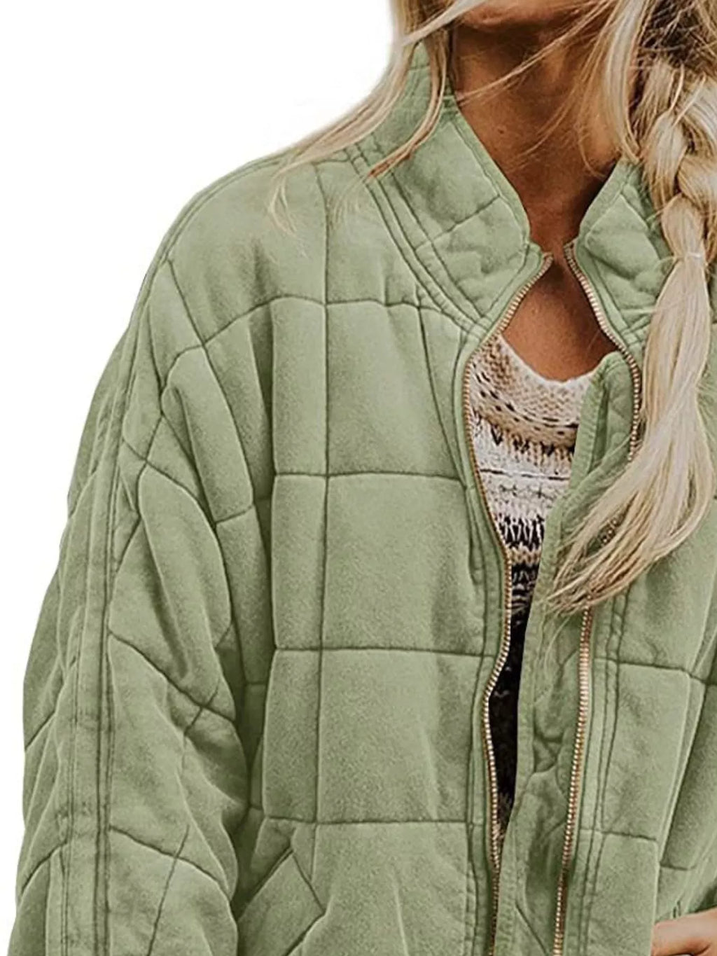 Quilted Zip Up Outerwear