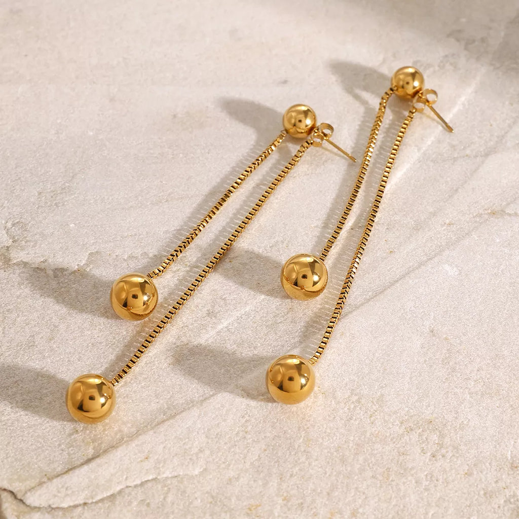 18K Gold-Plated Ball Drop Earrings