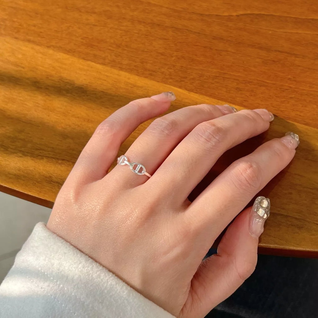 925 Sterling Silver Geometric Ring
