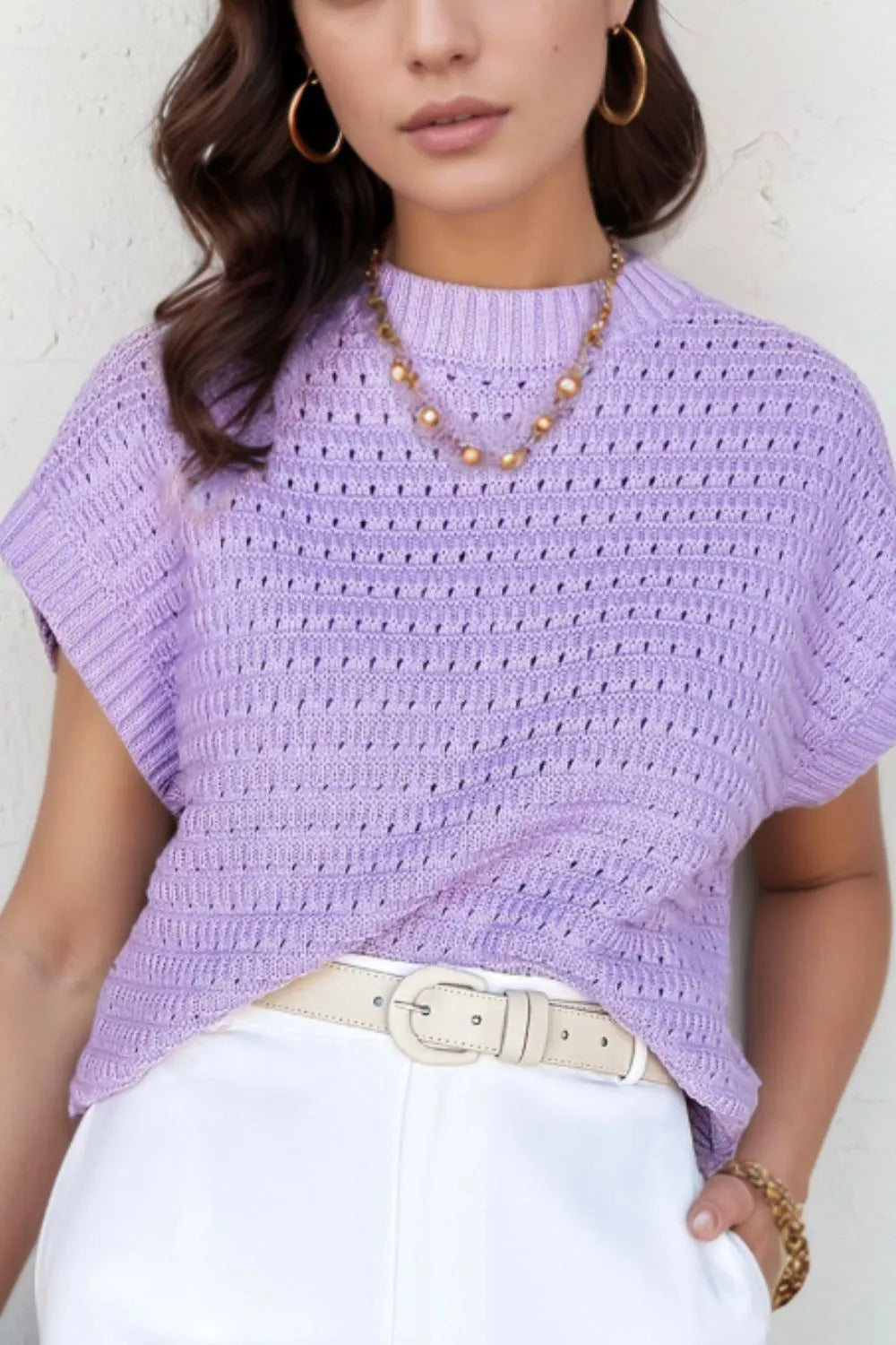 Short Sleeve Knit Sweater Top