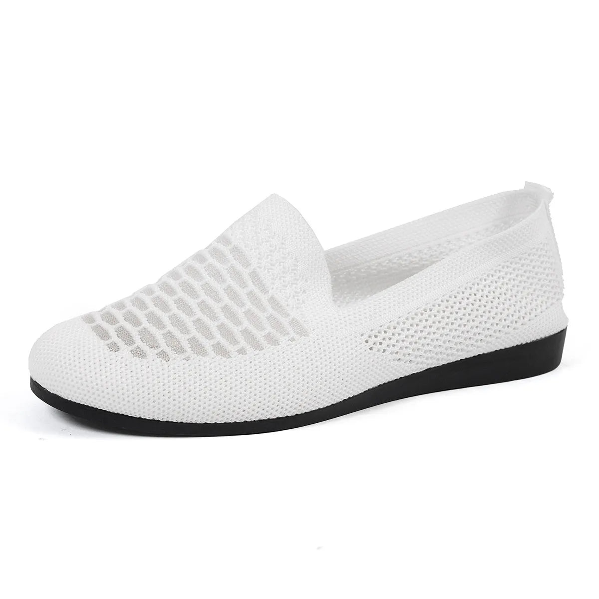 Mesh Breathable Slip-On Loafers with Perforated Design