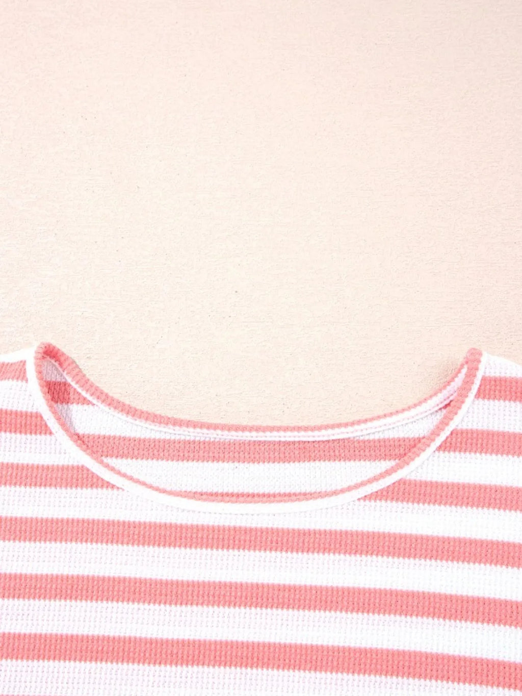 Striped Long Sleeve Ribbed Blouse