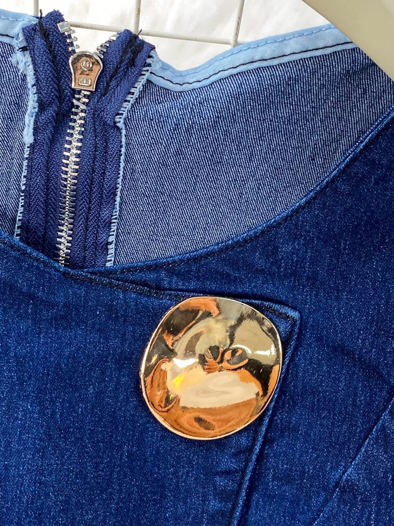 Button Detail Vest and Flare Jeans Denim Set