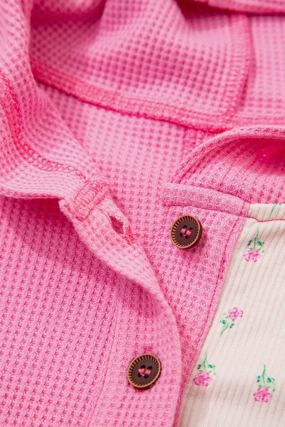 Color Block Button Detail Hoodie