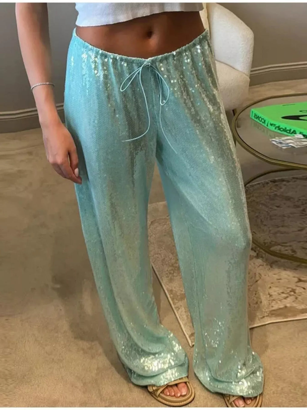 Sequin Wide Leg Pants