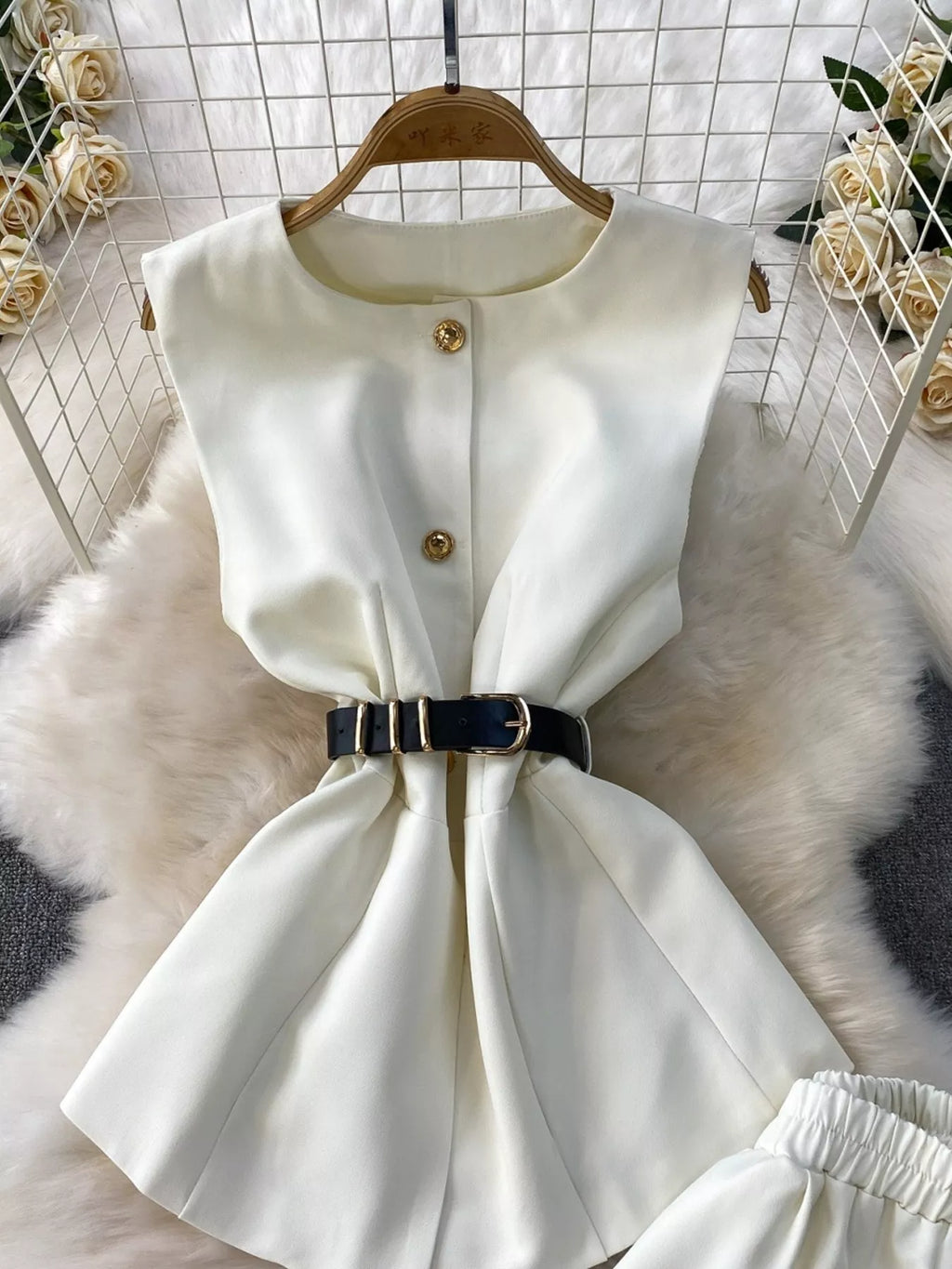 Sleeveless Top and Wide-Leg Pants Set