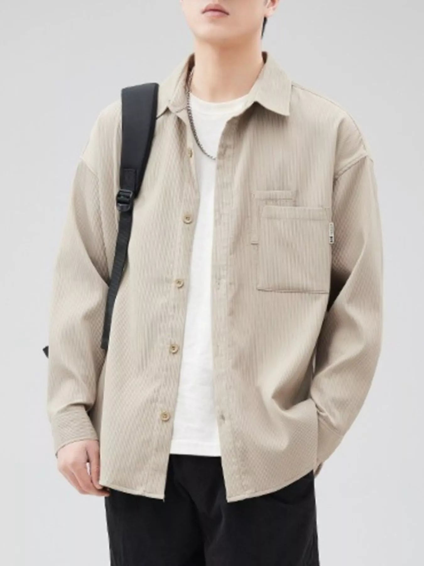 Men's Plus Size Button Down Long Sleeve Shirt