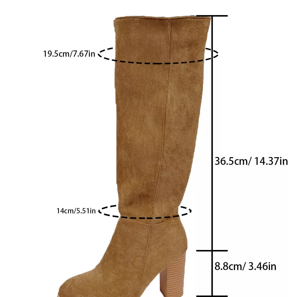Point Toe Block Heels Boots