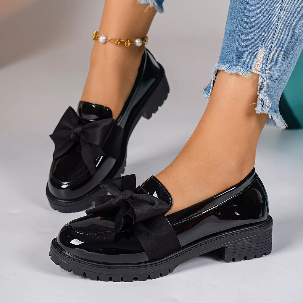 Bow Round Toe Loafers