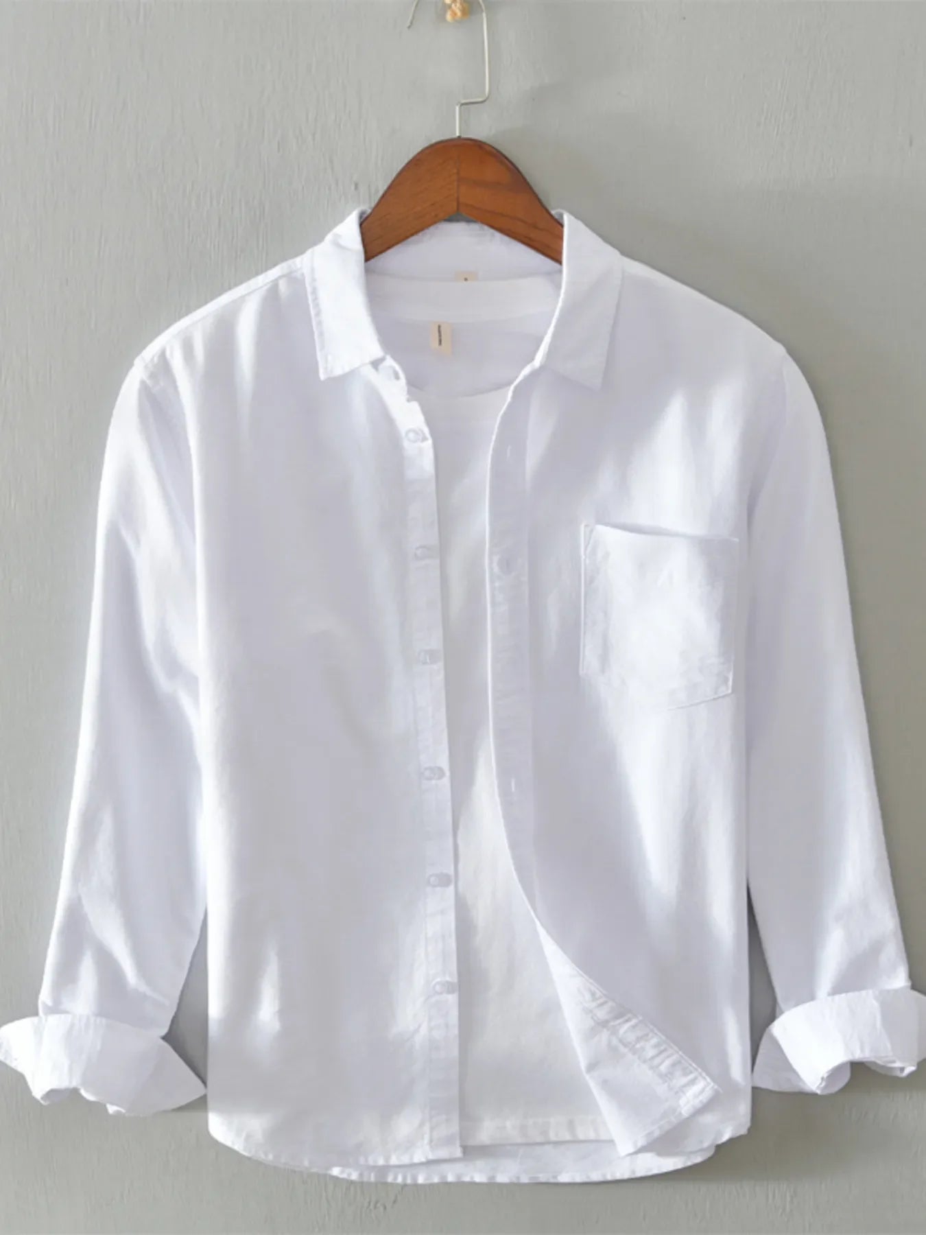 Men's Plus Size Button Up Long Sleeve Shirt