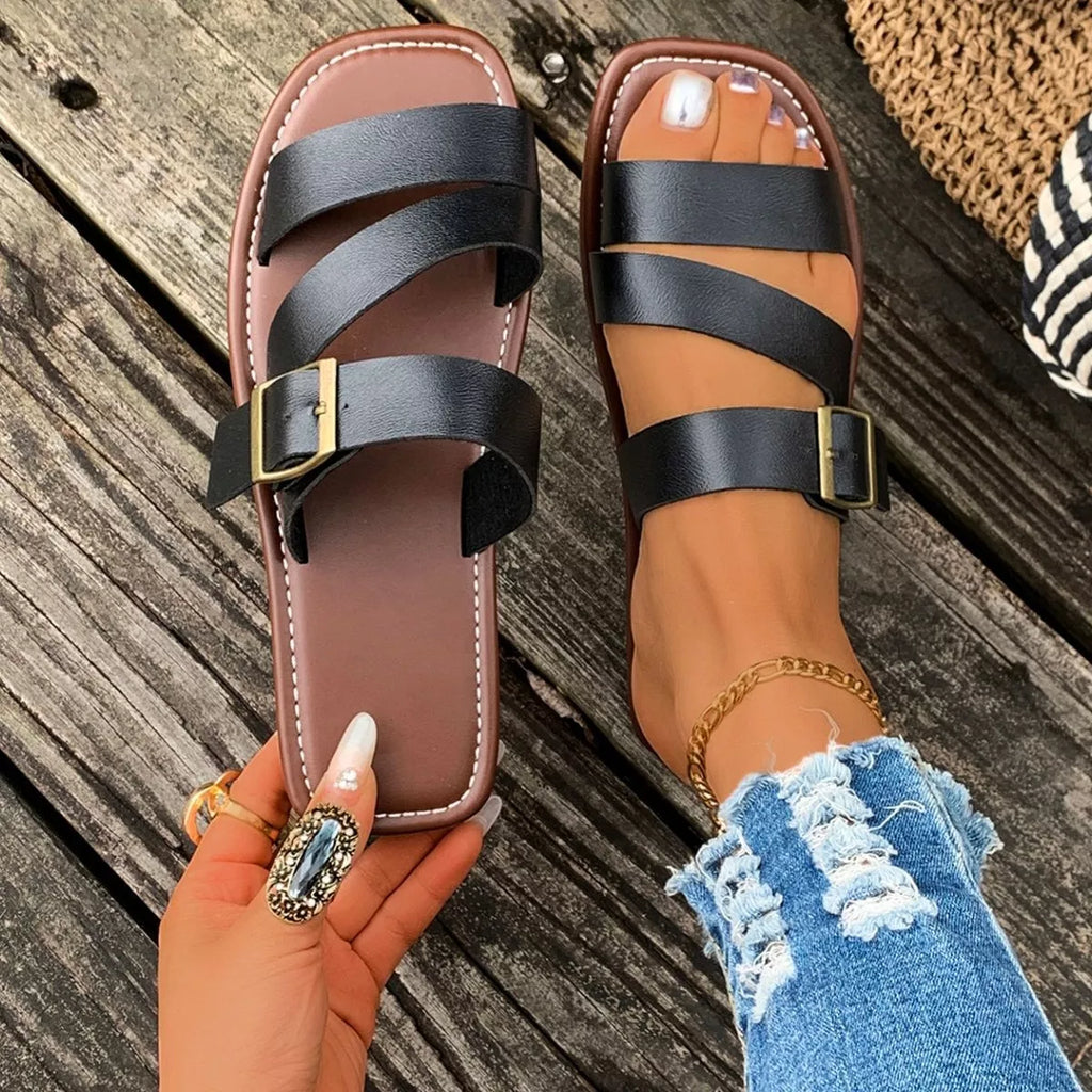 Open Toe Buckle Sandals