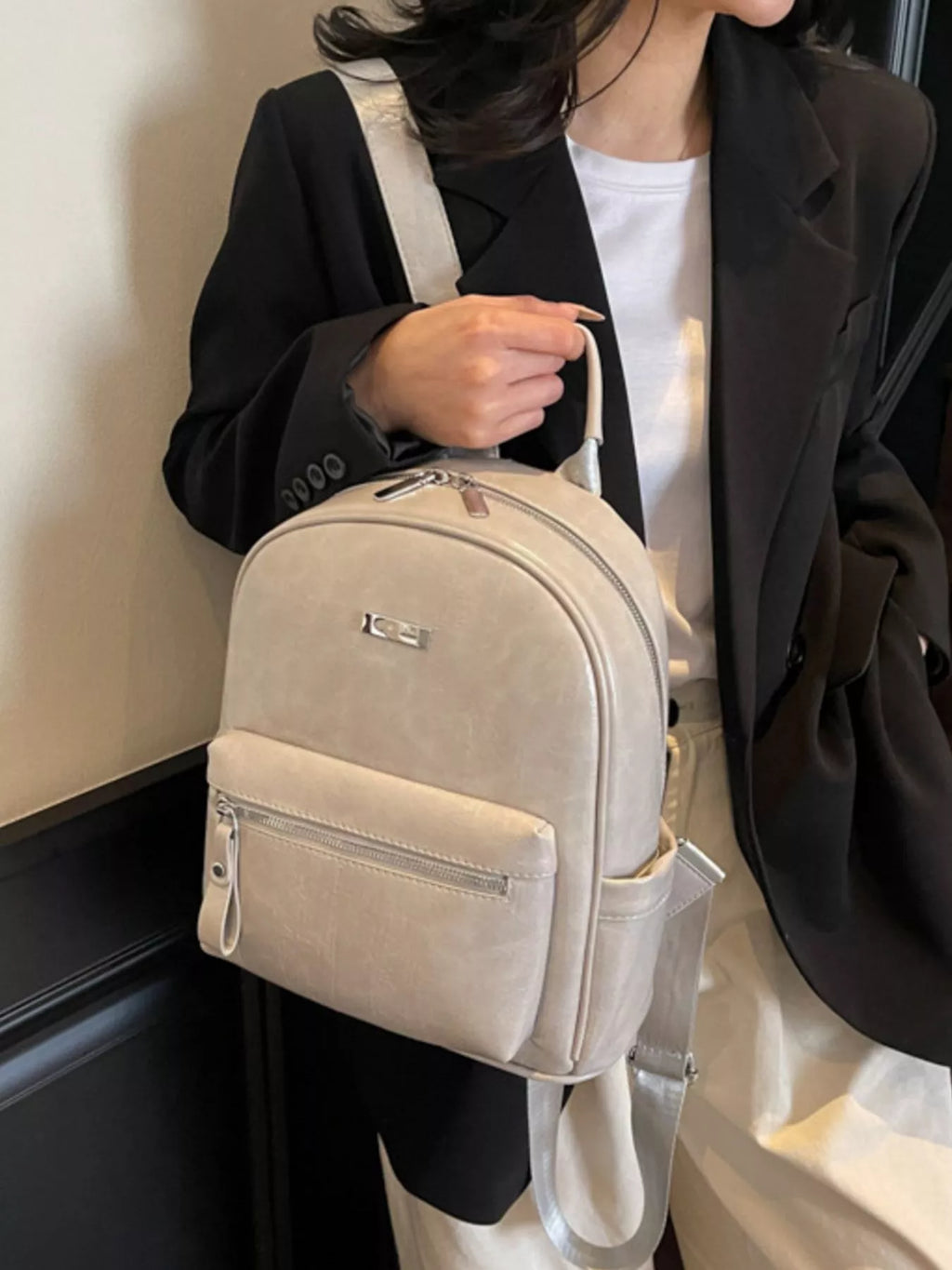 Lightweight Leather Backpack Bag