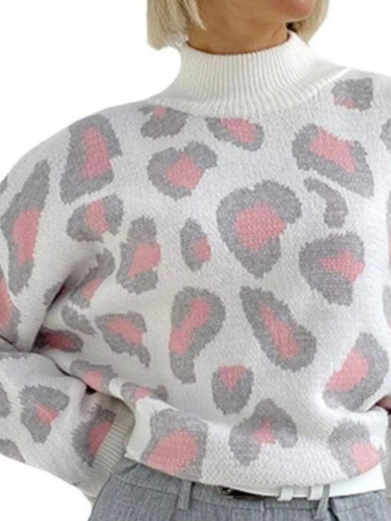 Leopard High Neck Sweater