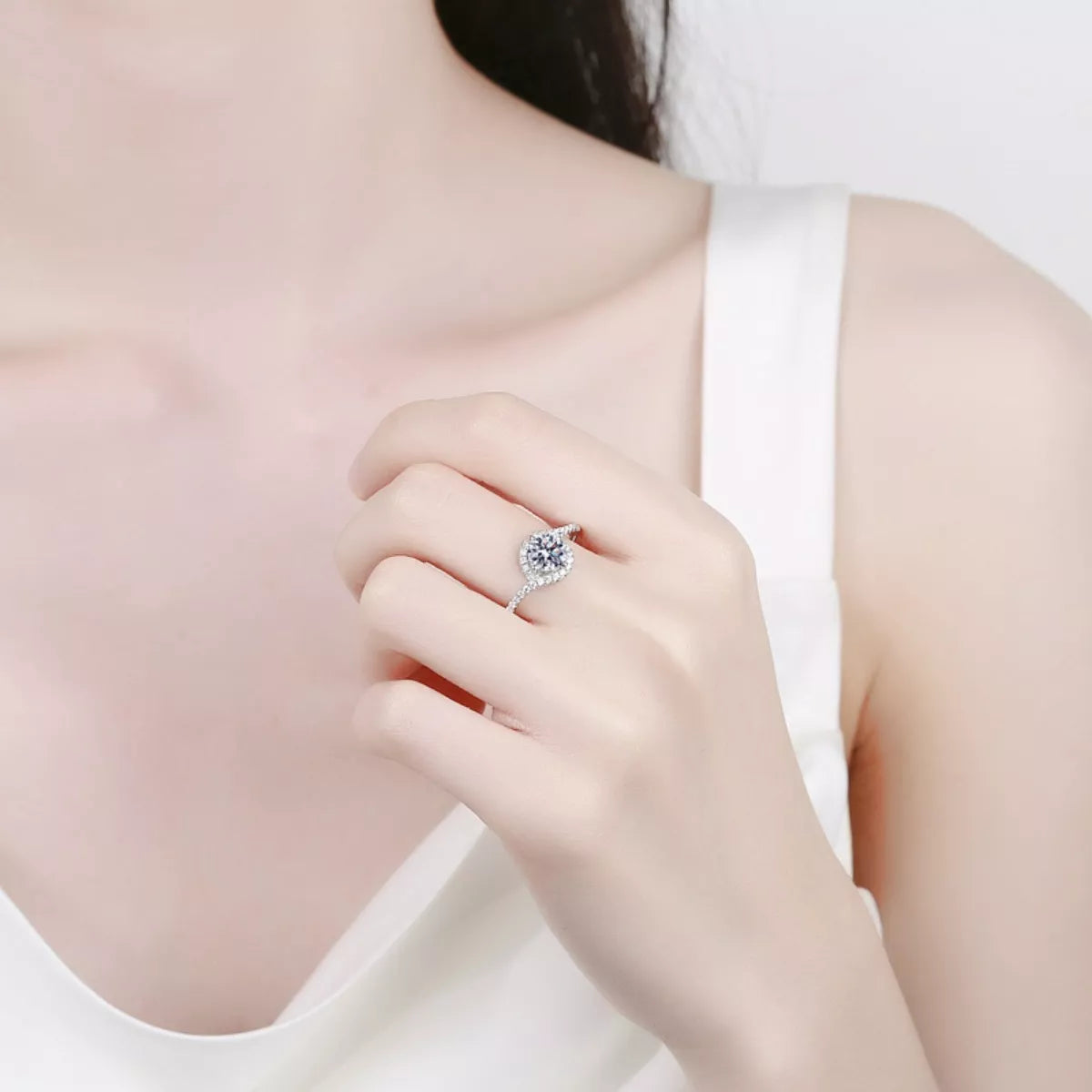 1 Carat 925 Sterling Silver Moissanite Ring