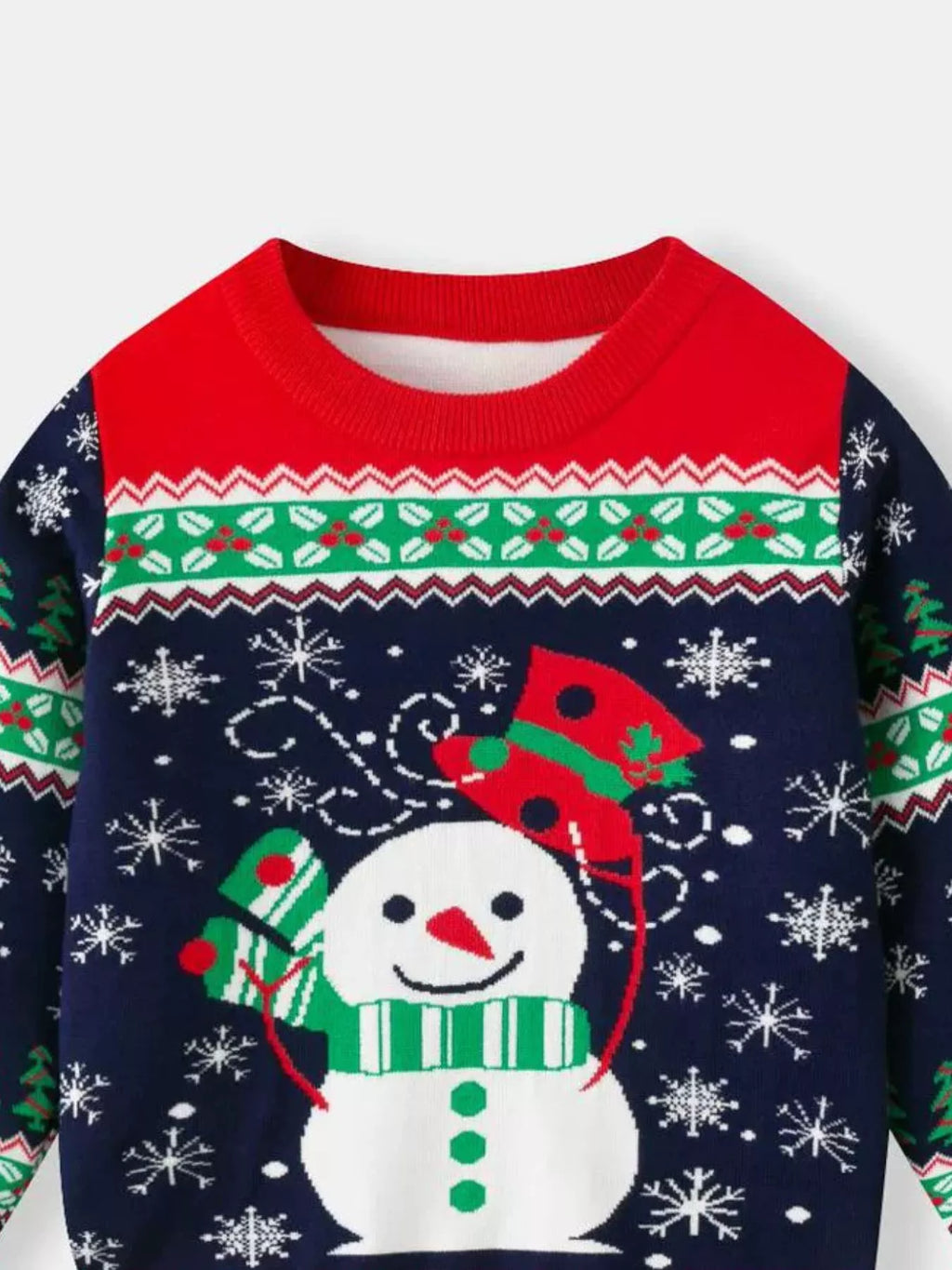 Children's Christmas Tree Round Neck Sweater