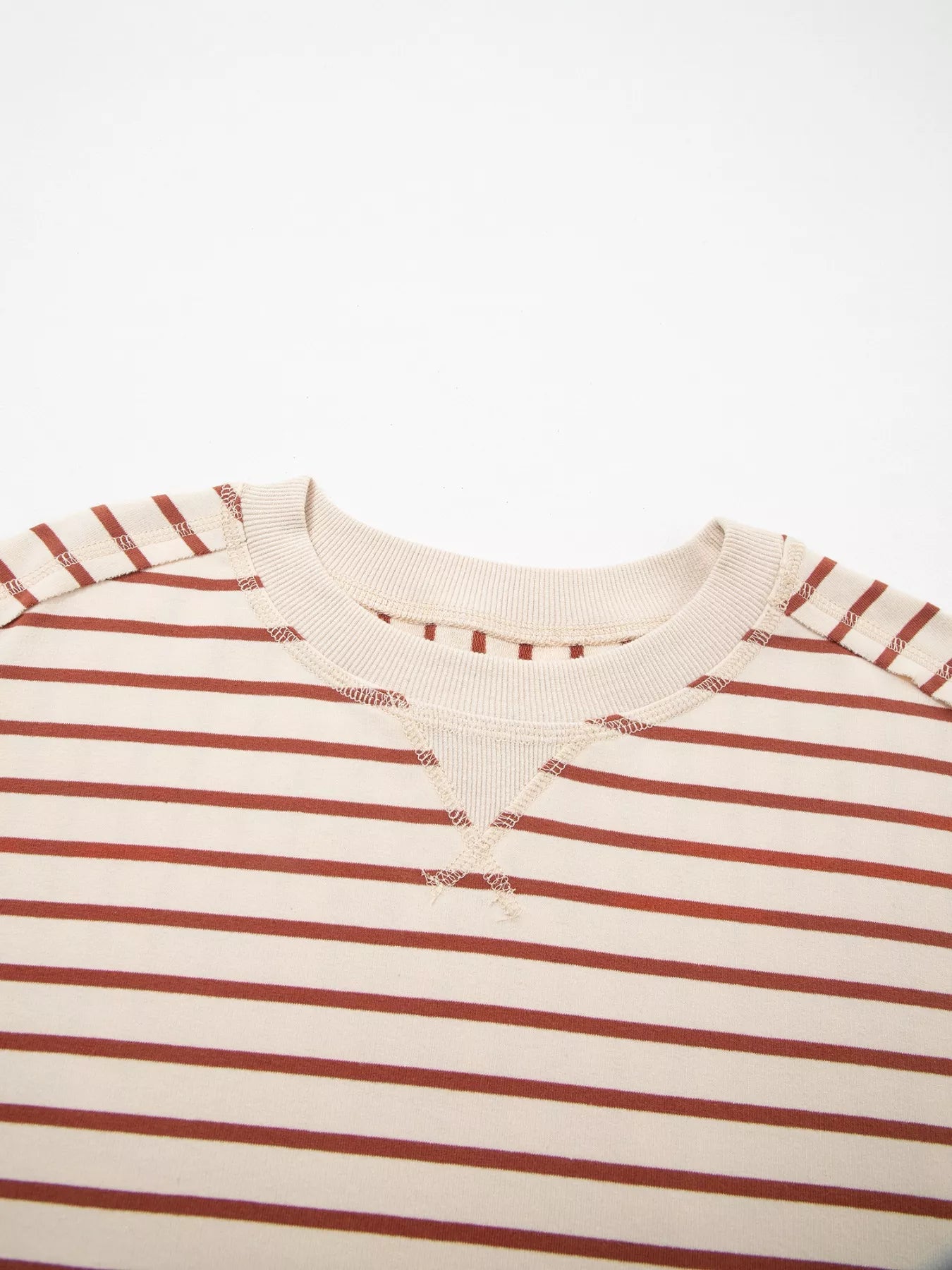 Striped Crew Neck Casual Sweatshirt